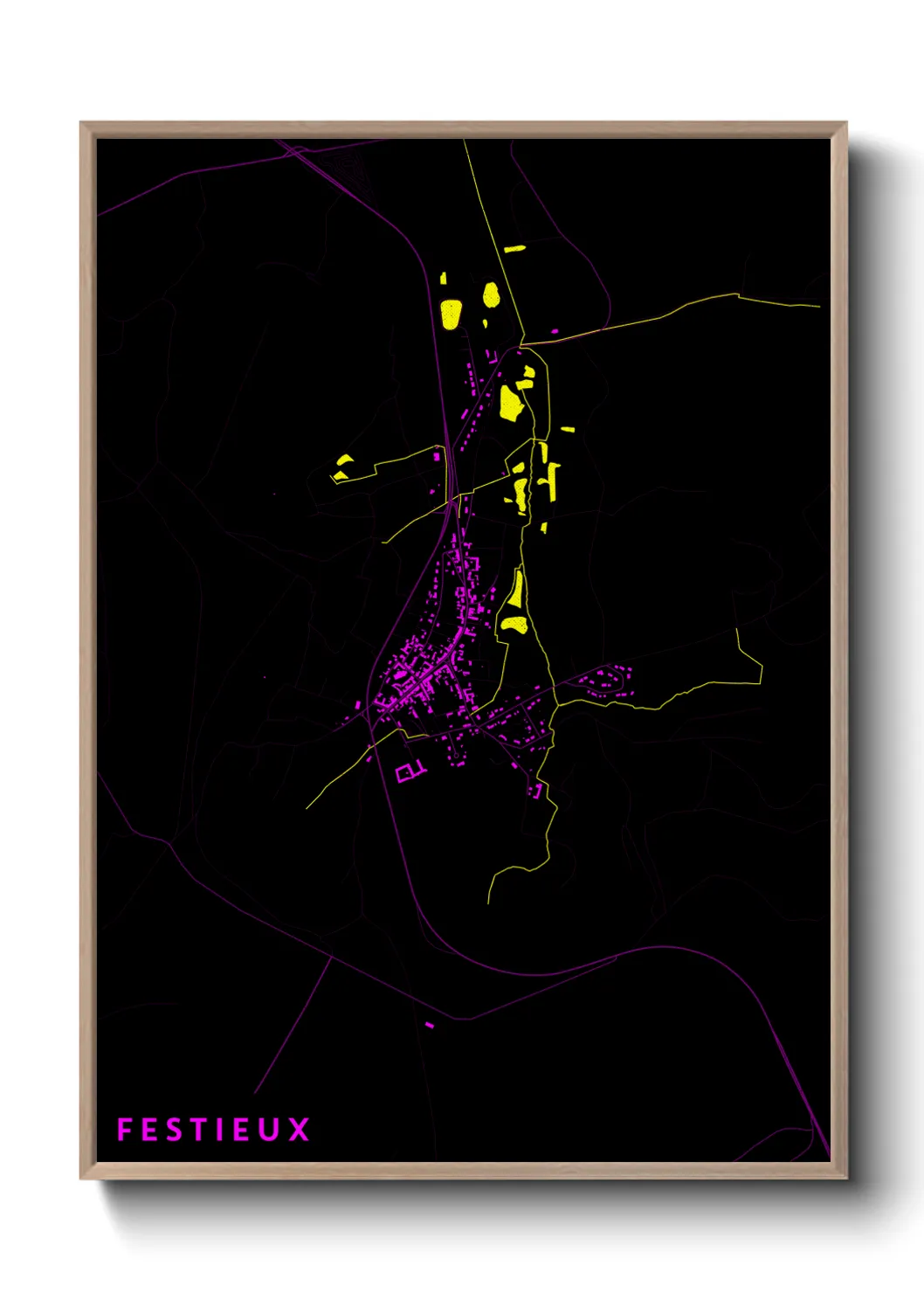 Une affiche de carte sur Festieux