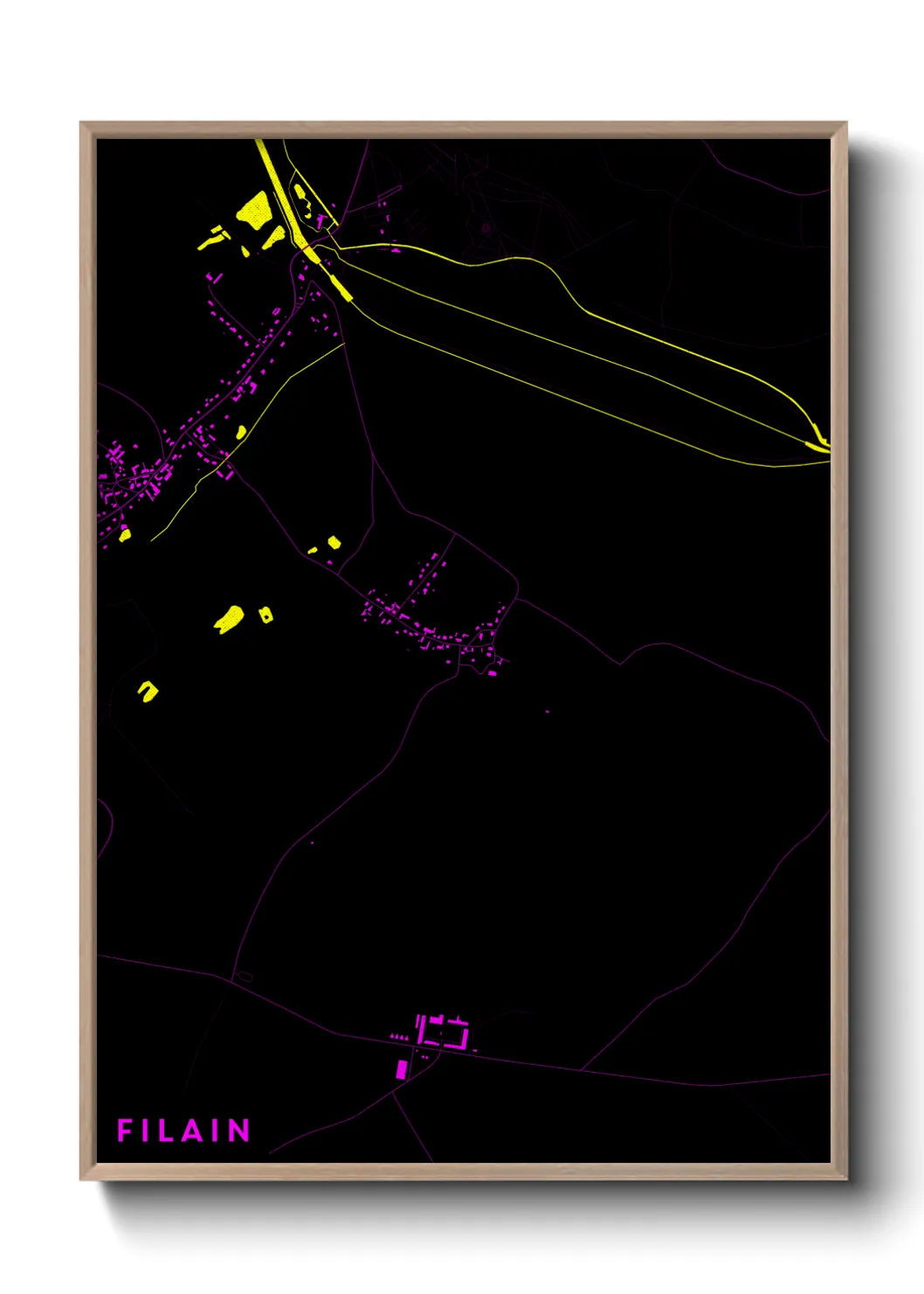 Une affiche de carte sur Filain