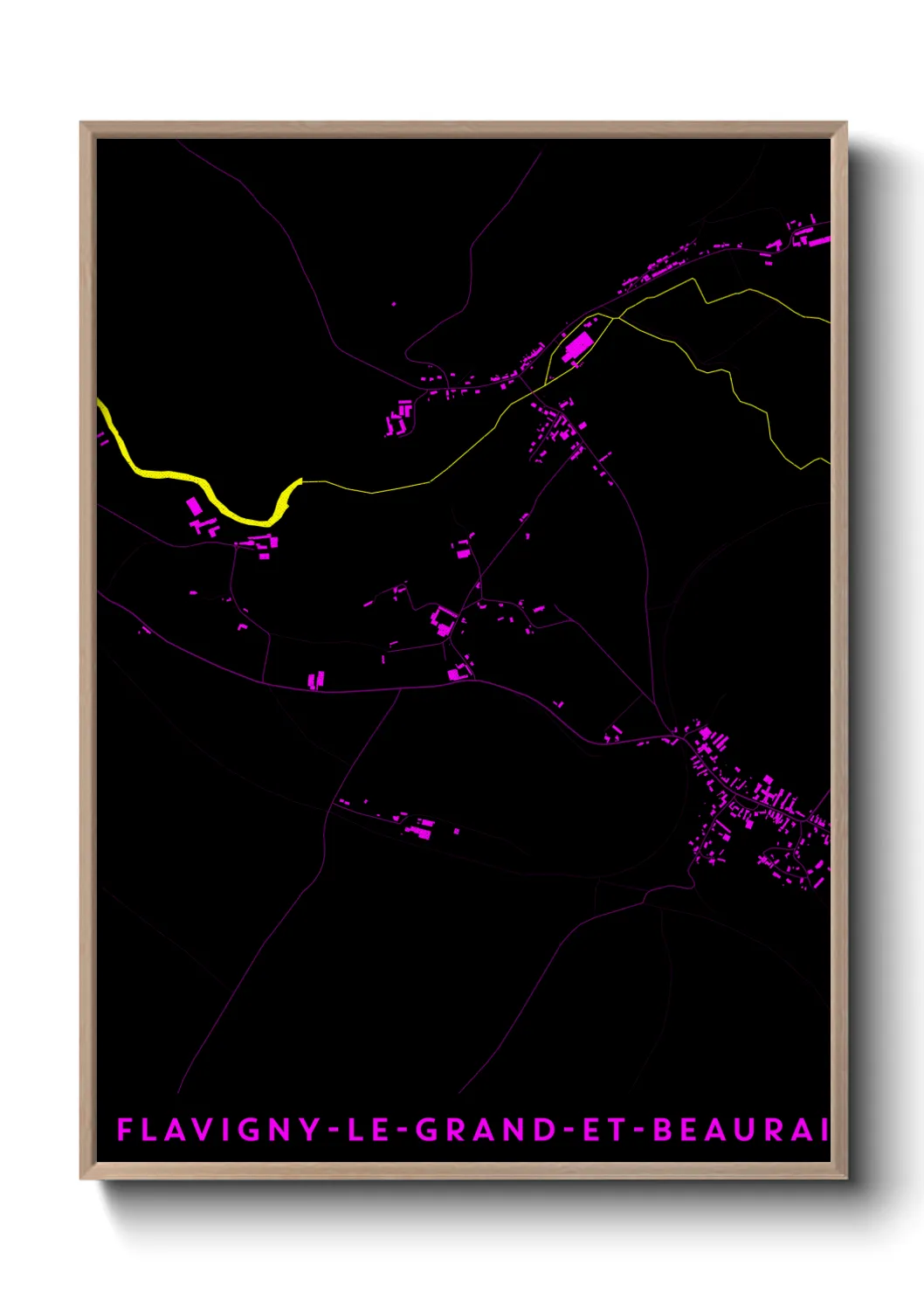 Un poster carteFlavigny-le-Grand-et-Beaurain