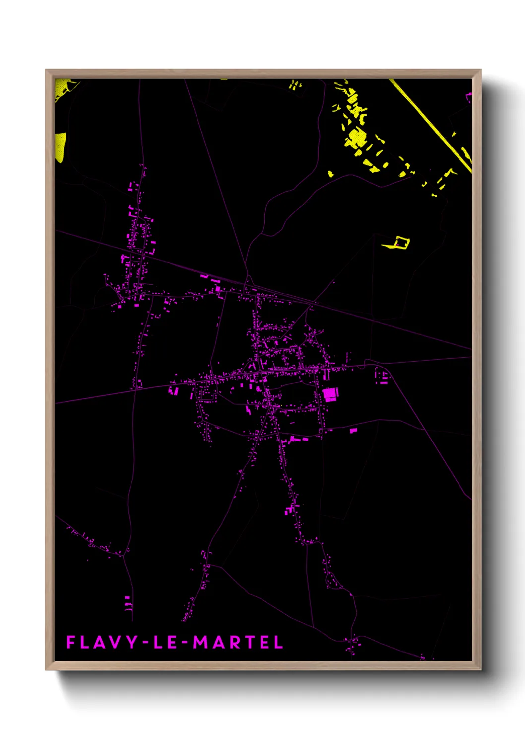 Une affiche de carte sur Flavy-le-Martel