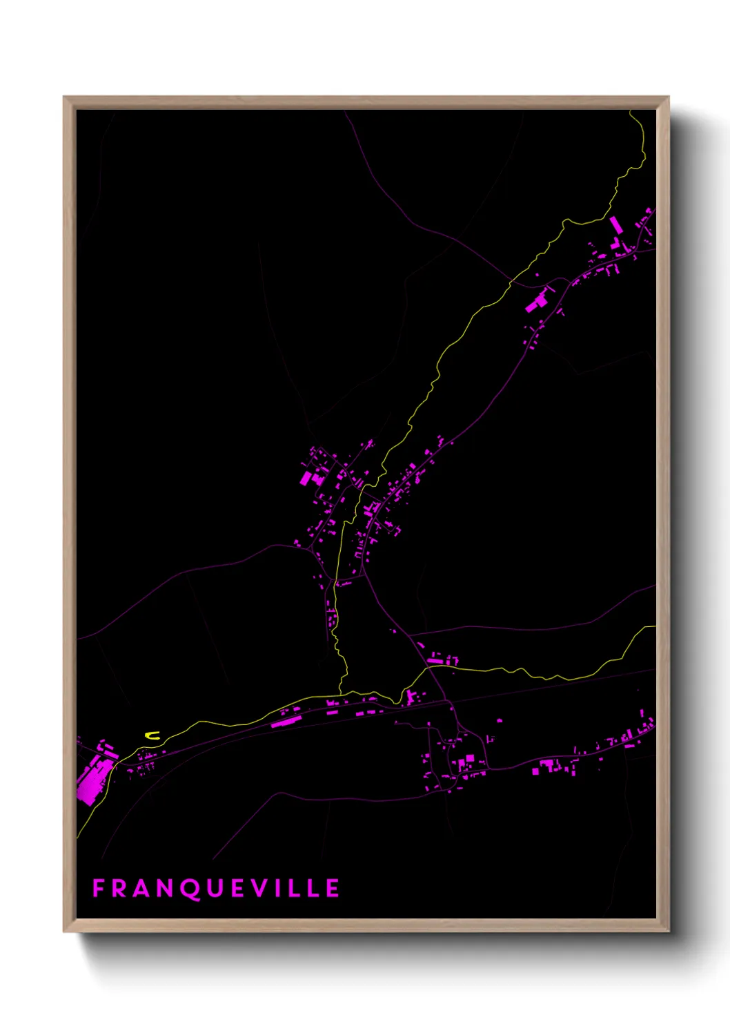Une affiche de carte sur Franqueville