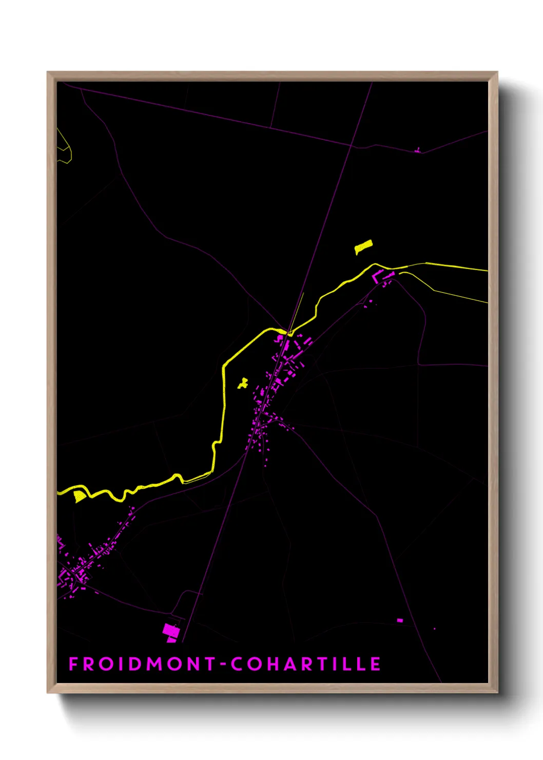 Une affiche de carte sur Froidmont-Cohartille