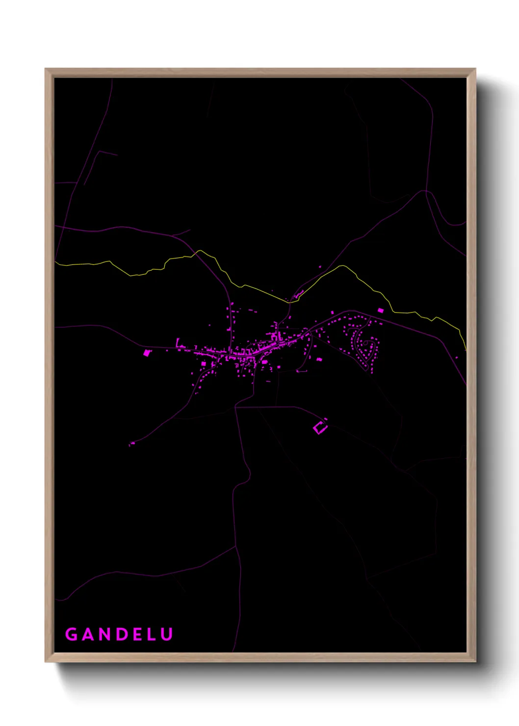 Une affiche de carte sur Gandelu