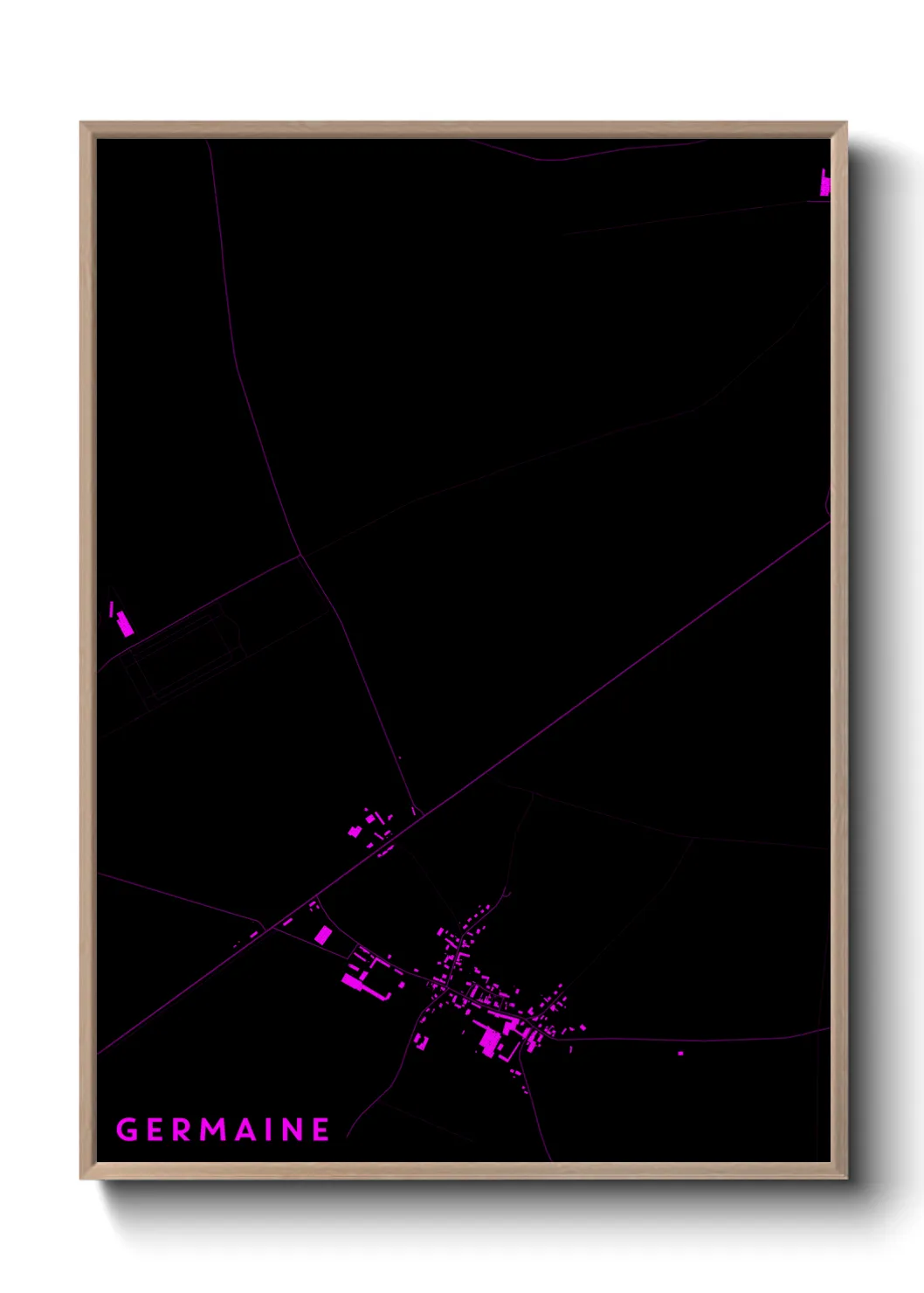 Une affiche de carte sur Germaine