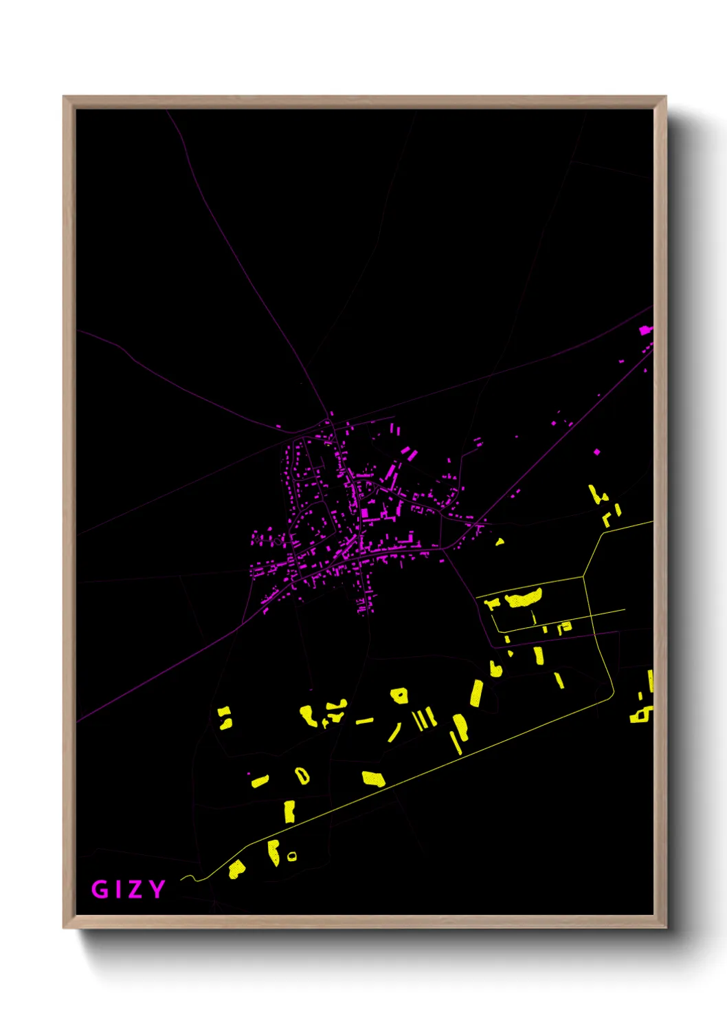 Une affiche de carte sur Gizy