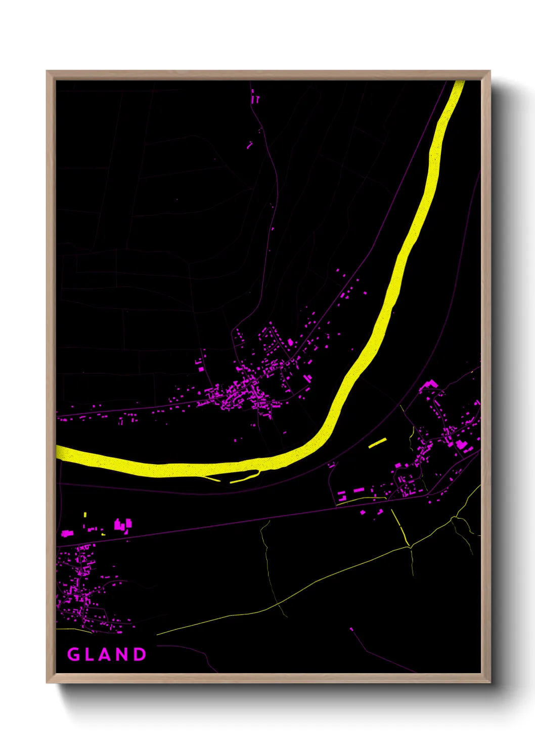 Une affiche de carte sur Gland