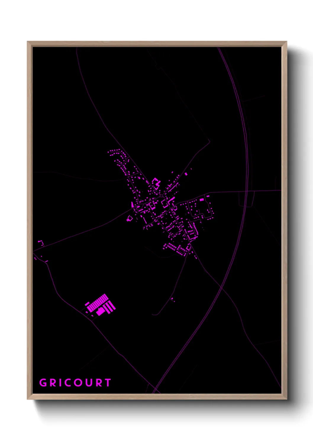 Une affiche de carte sur Gricourt