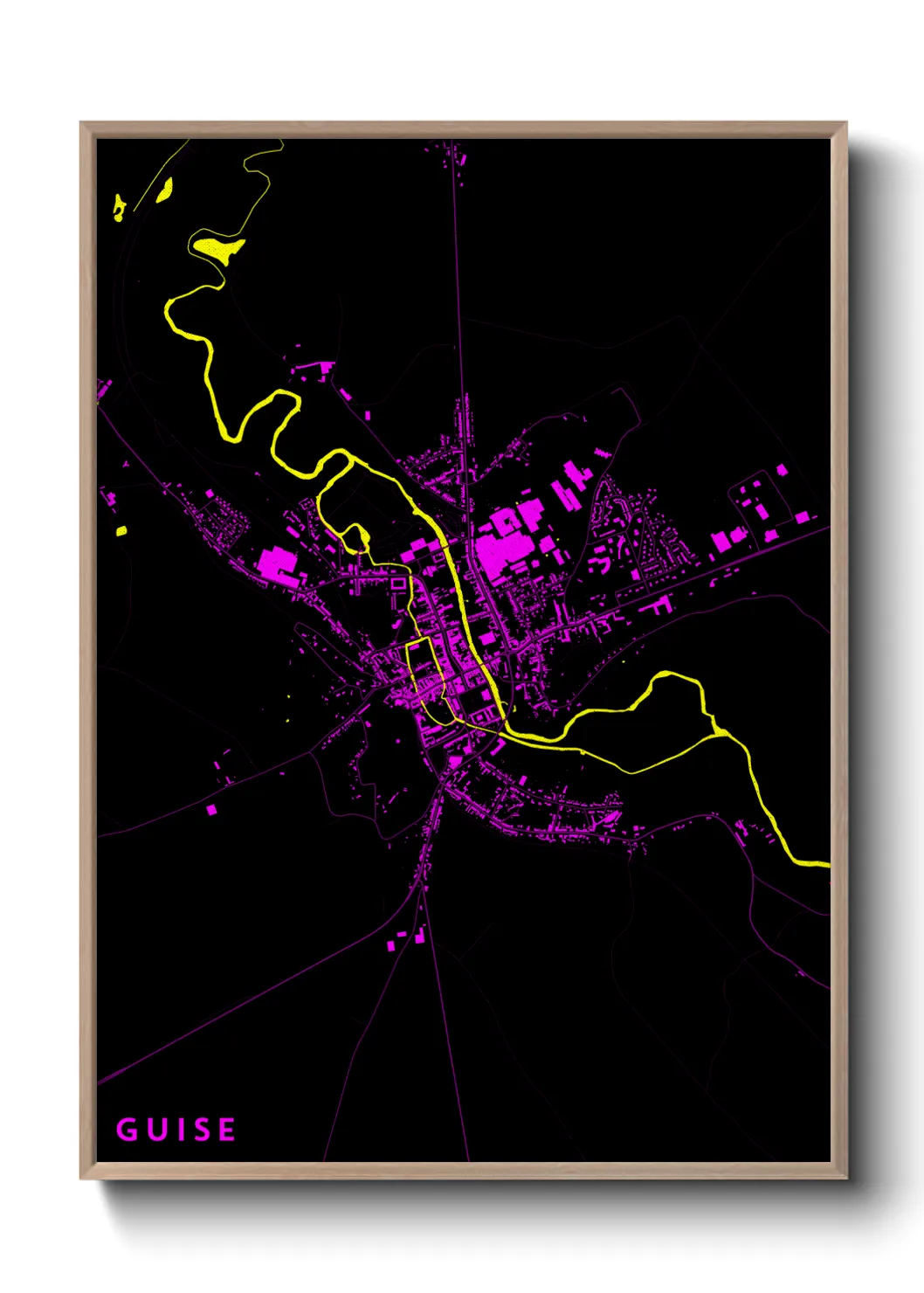 Une affiche de carte sur Guise