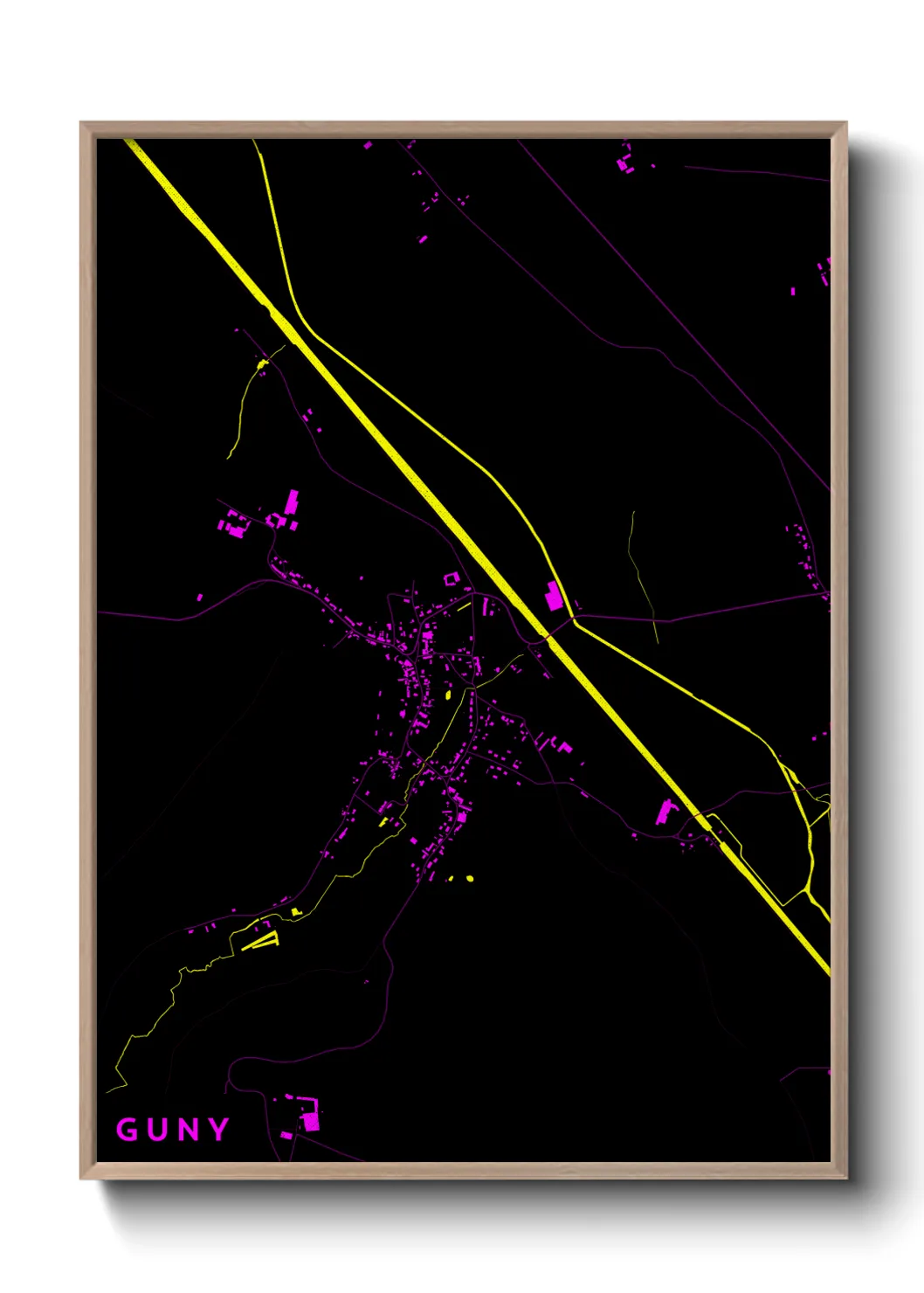 Une affiche de carte sur Guny