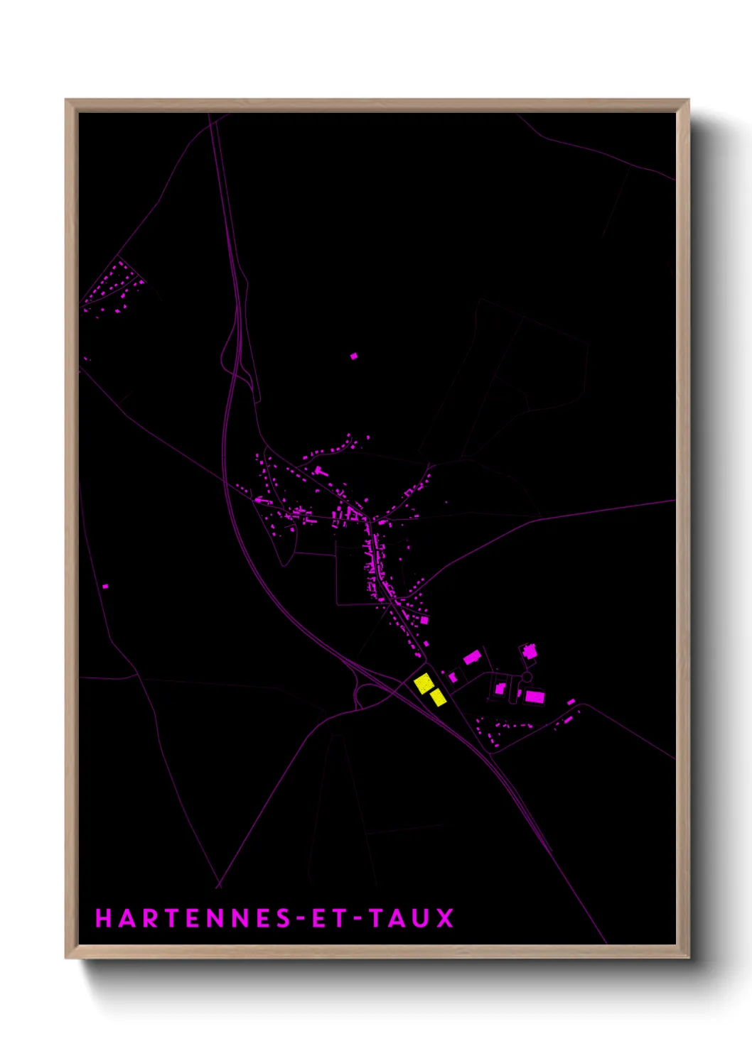 Une affiche de carte sur Hartennes-et-Taux