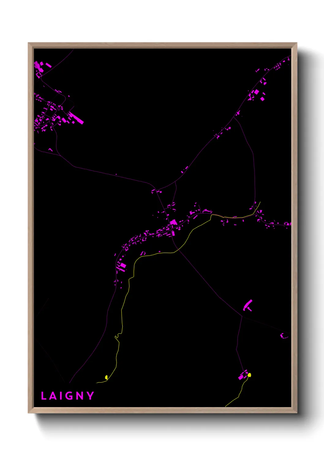 Une affiche de carte sur Laigny