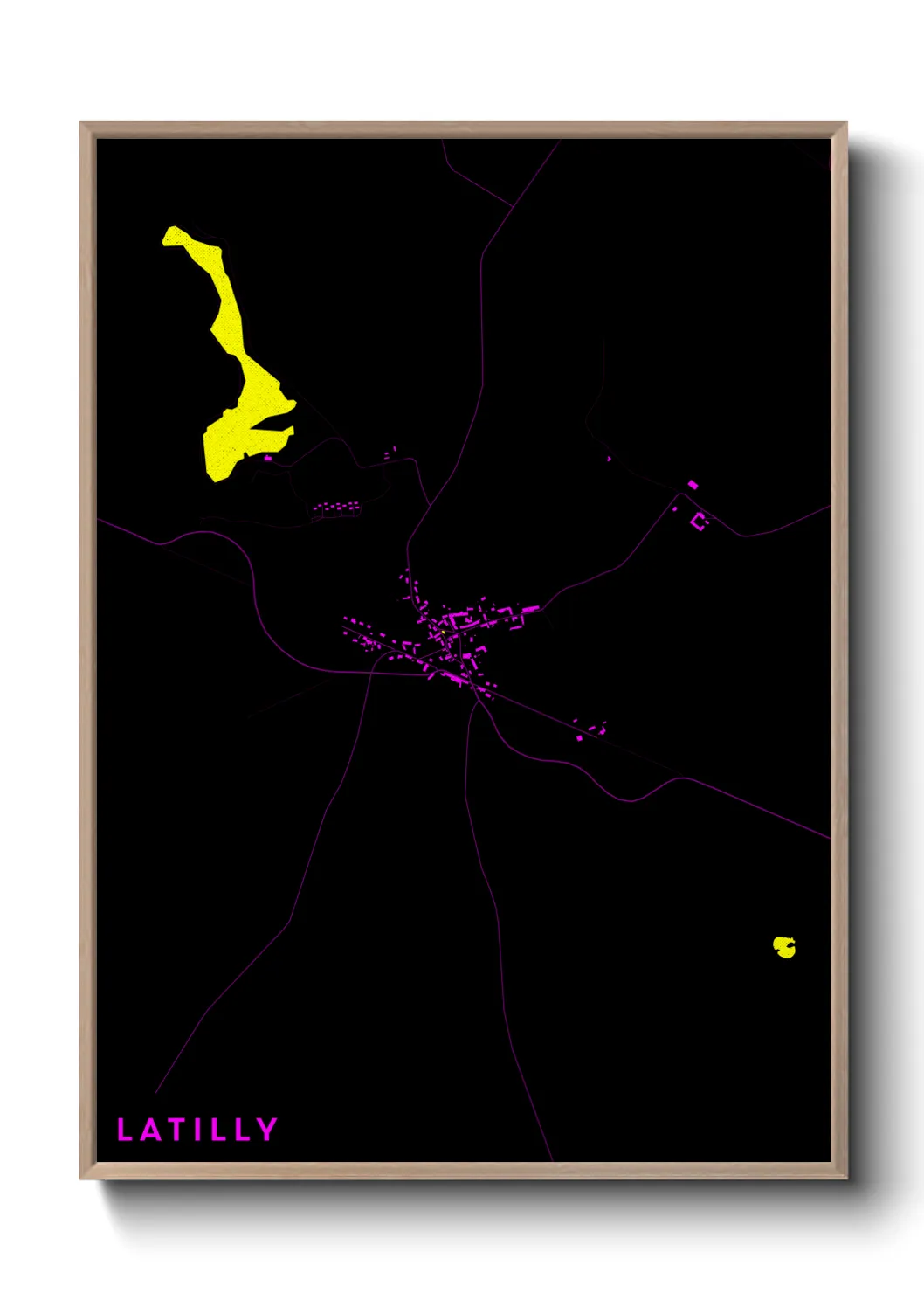 Une affiche de carte sur Latilly