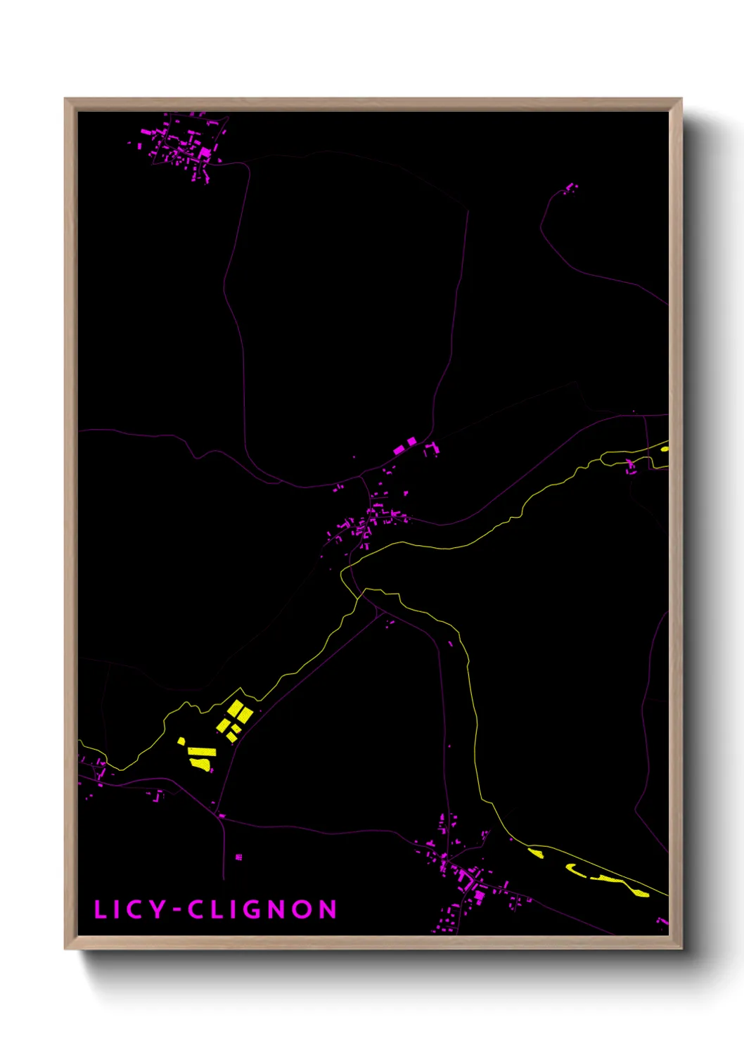 Une affiche de carte sur Licy-Clignon