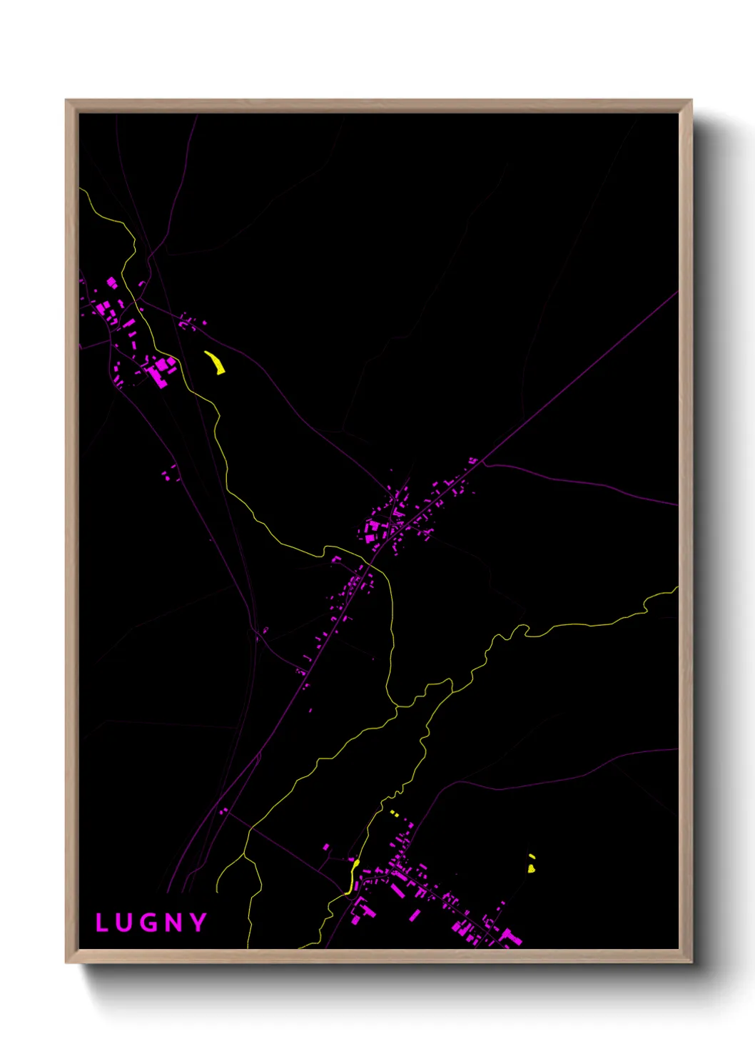Une affiche de carte sur Lugny