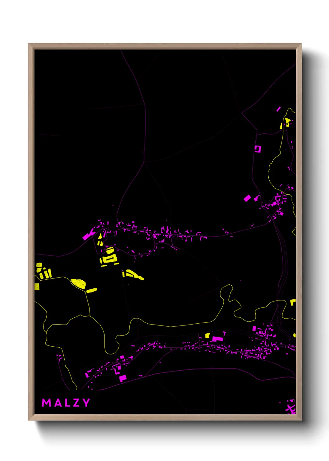 Une affiche de carte sur Malzy