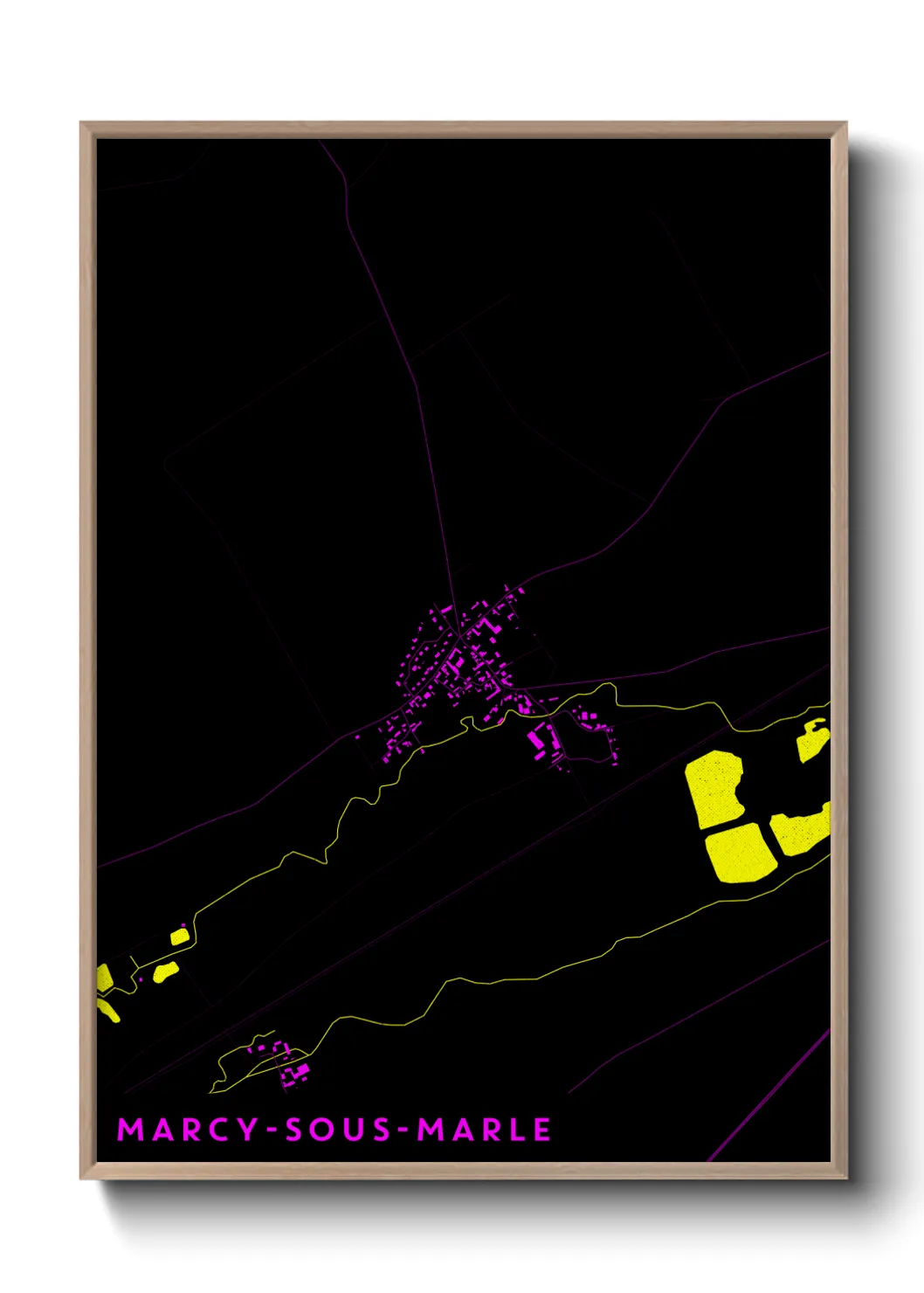 Une affiche de carte sur Marcy-sous-Marle