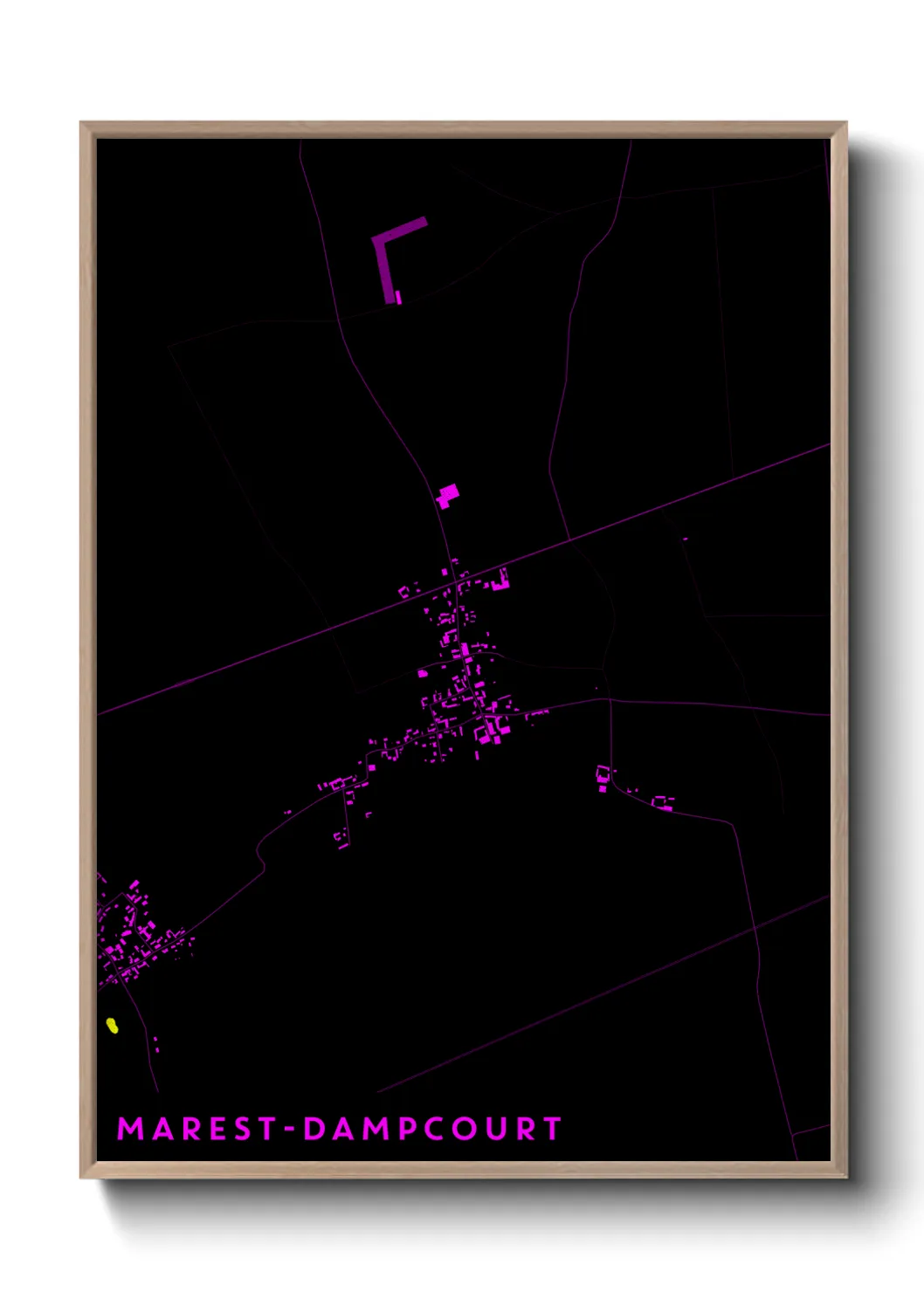 Une affiche de carte sur Marest-Dampcourt