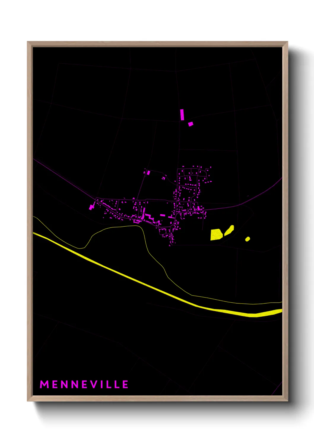 Une affiche de carte sur Menneville