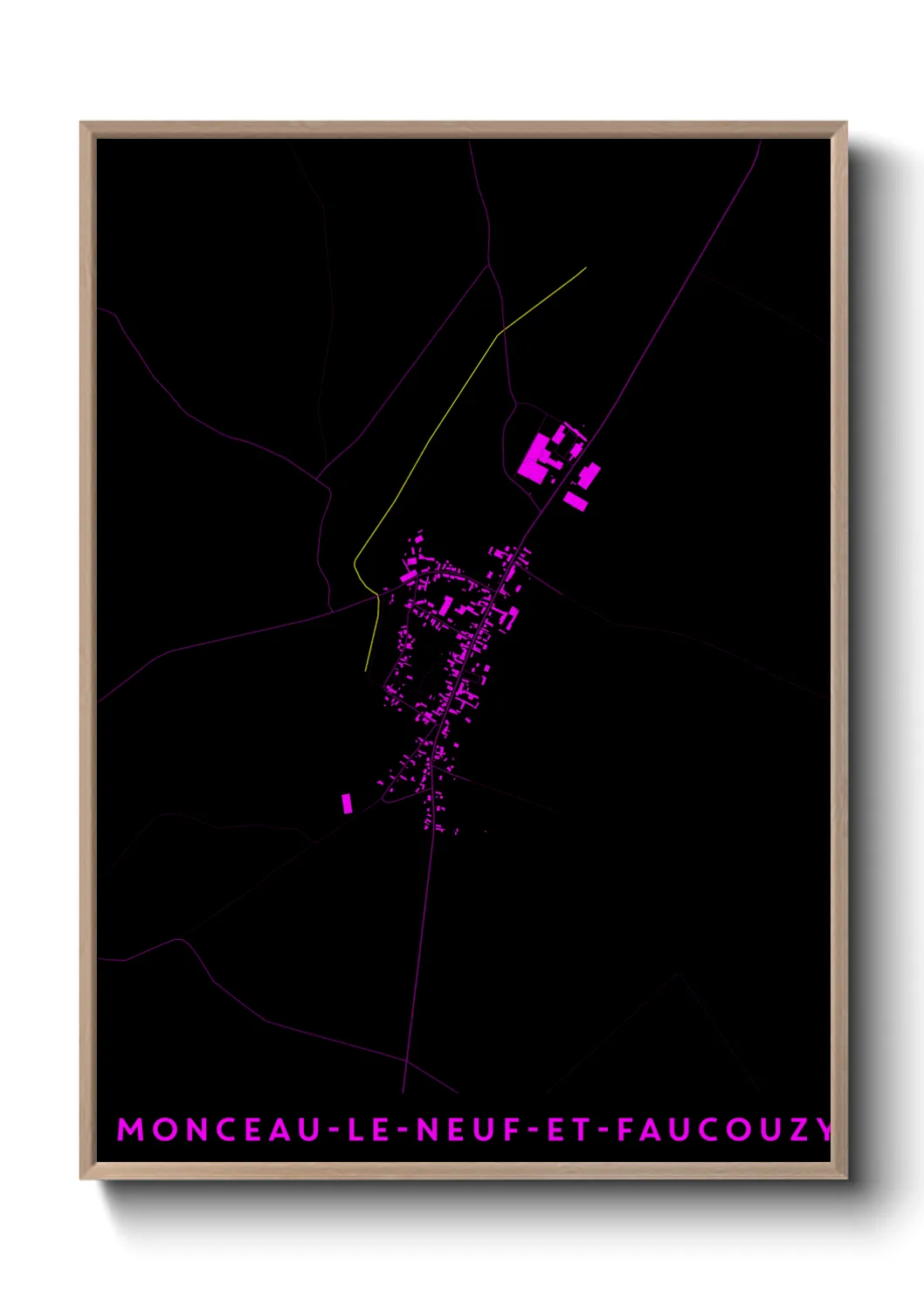 Une affiche de carte sur Monceau-le-Neuf-et-Faucouzy