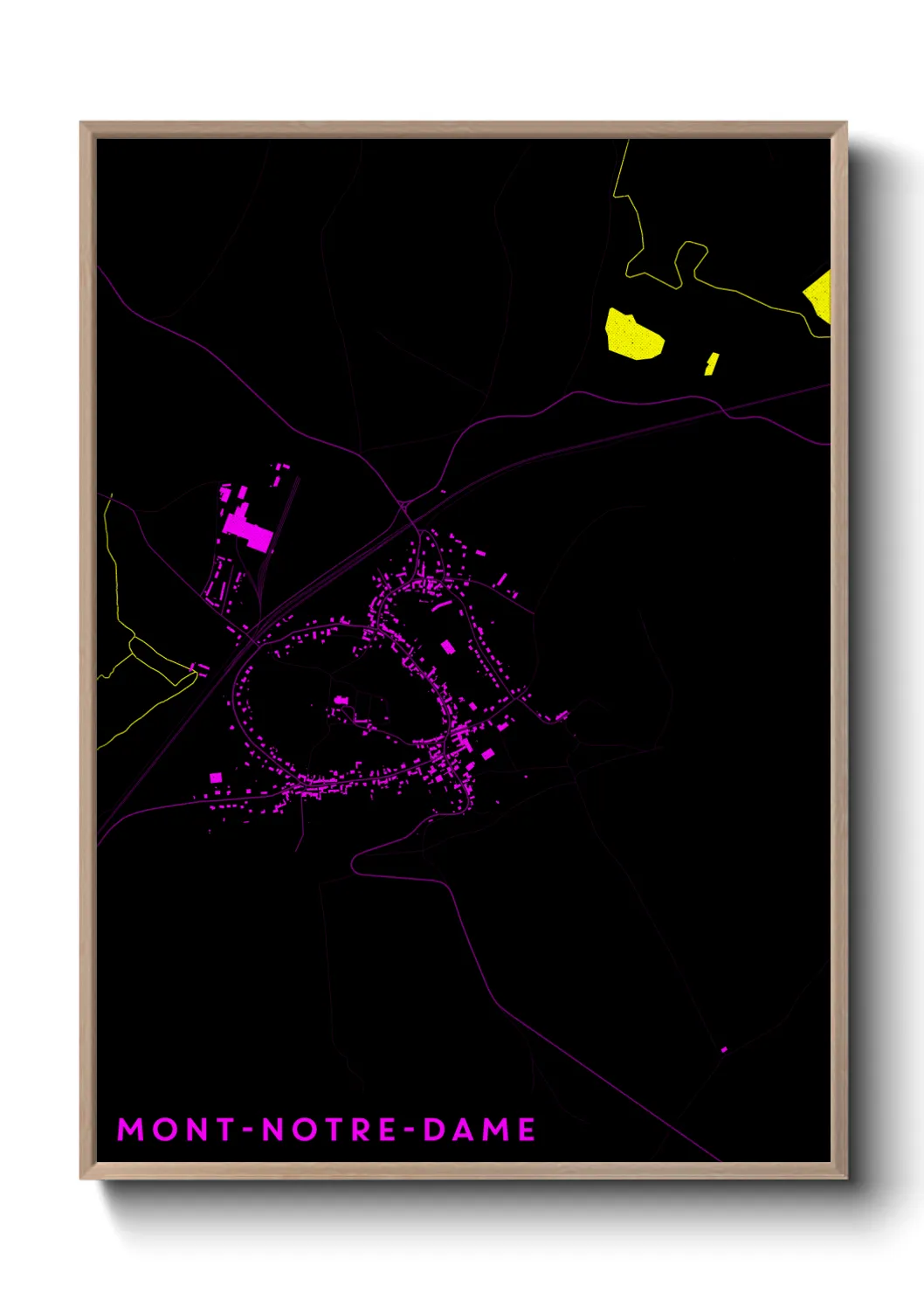 Une affiche de carte sur Mont-Notre-Dame