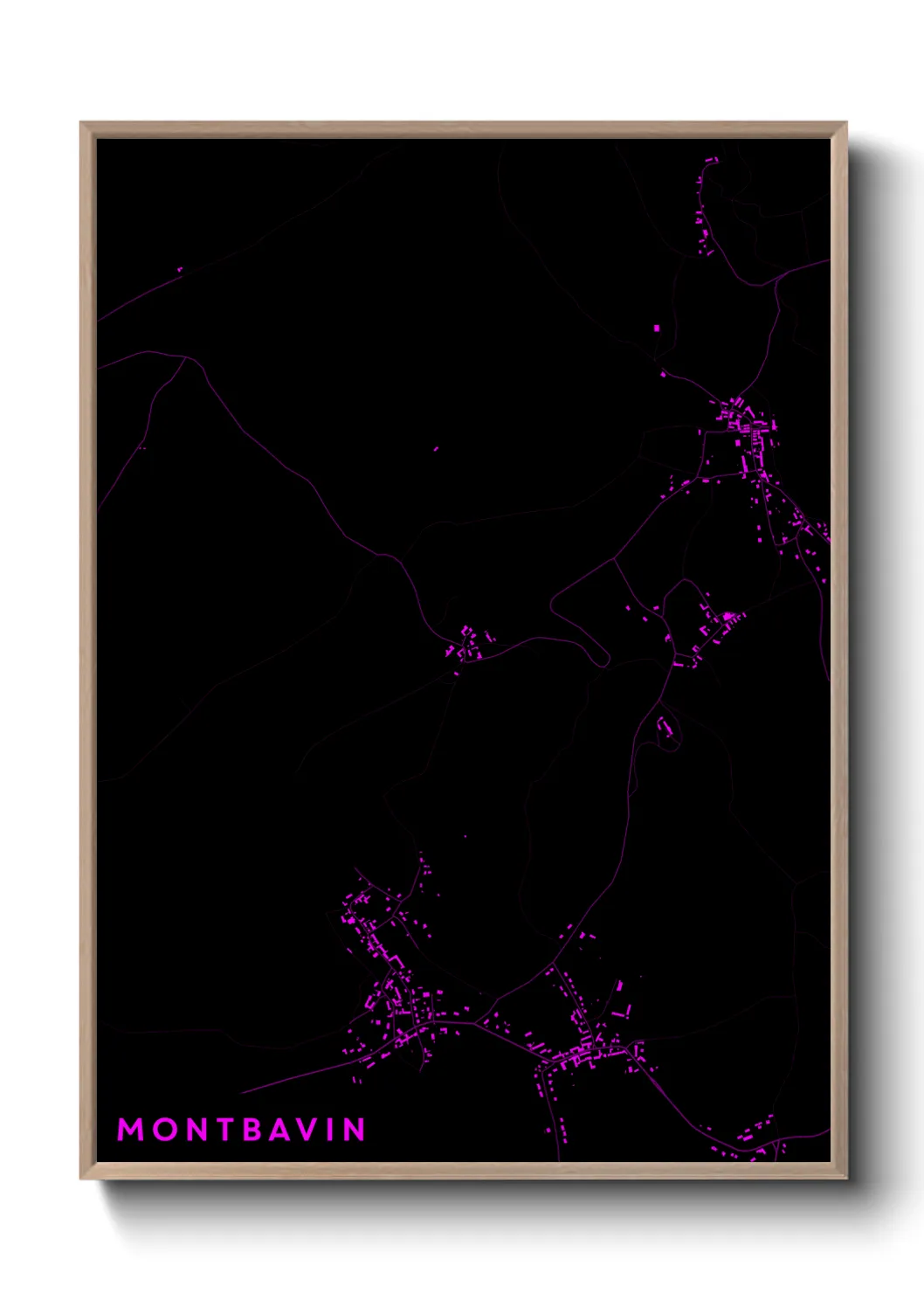 Une affiche de carte sur Montbavin