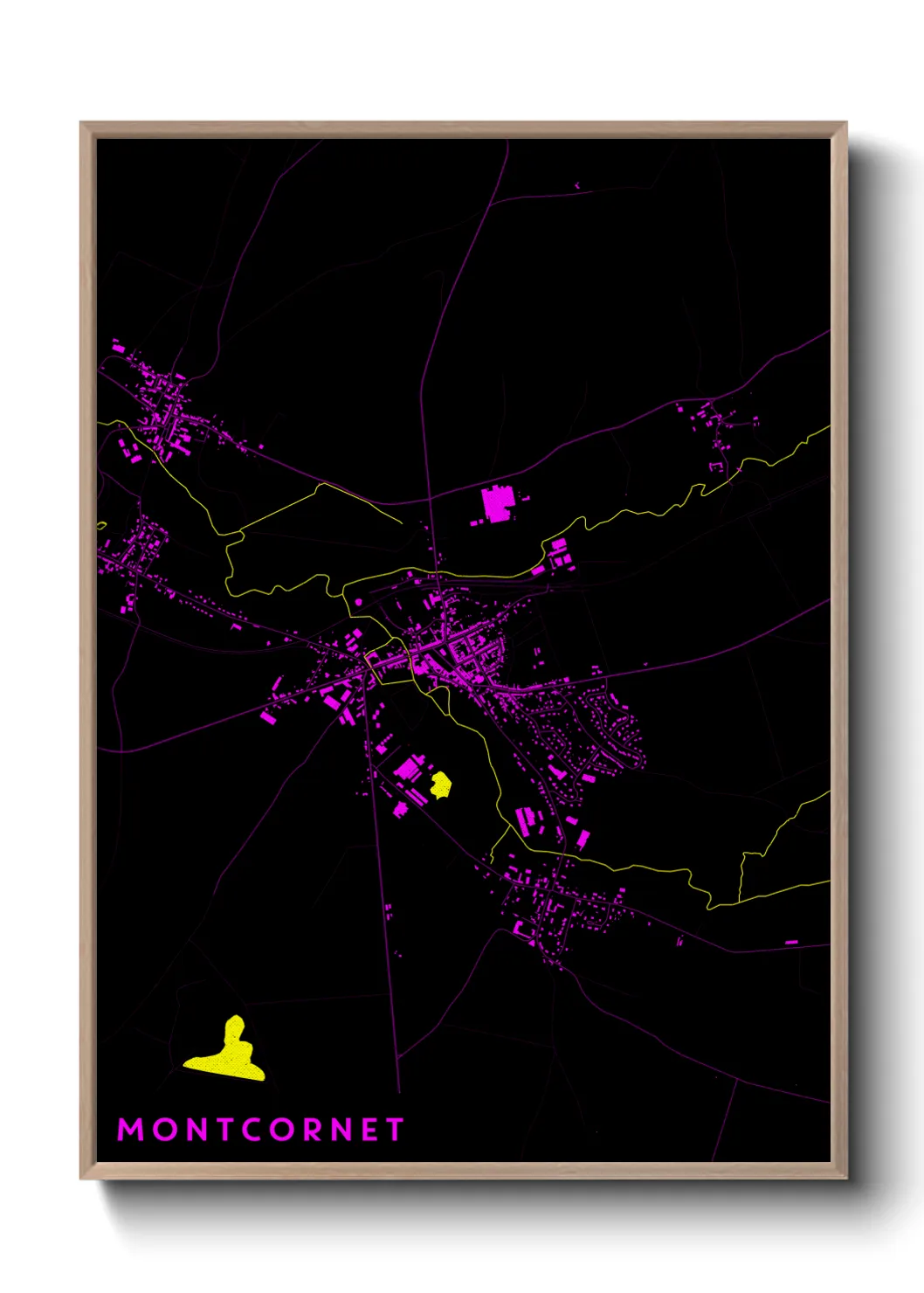 Une affiche de carte sur Montcornet
