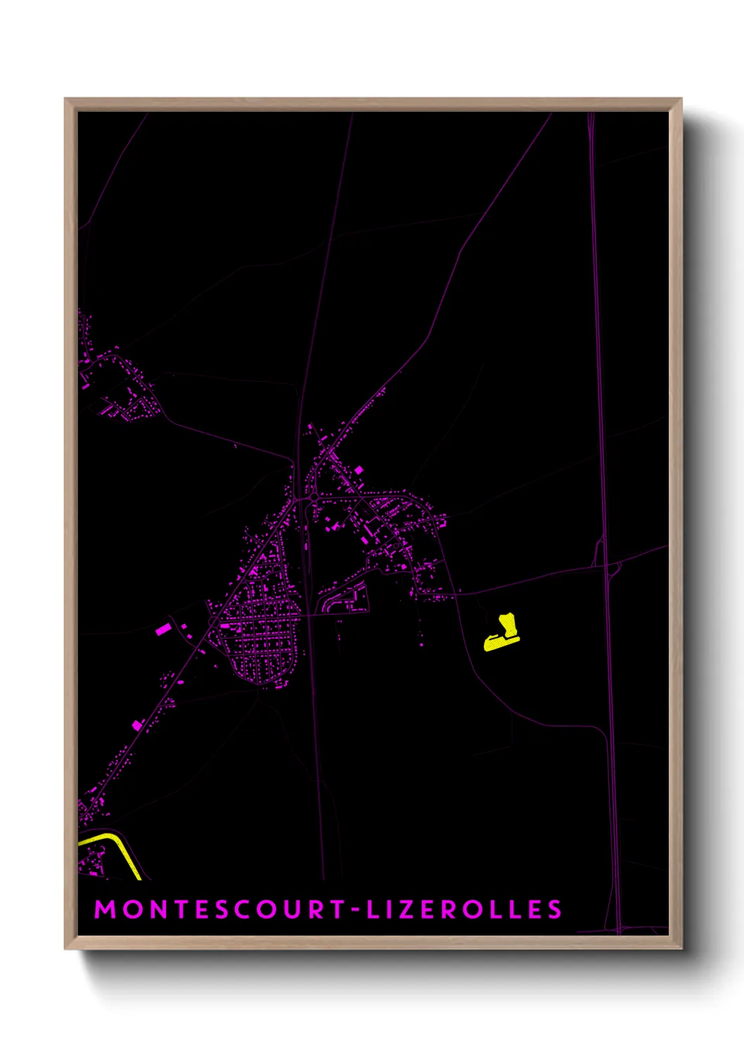 Une affiche de carte sur Montescourt-Lizerolles