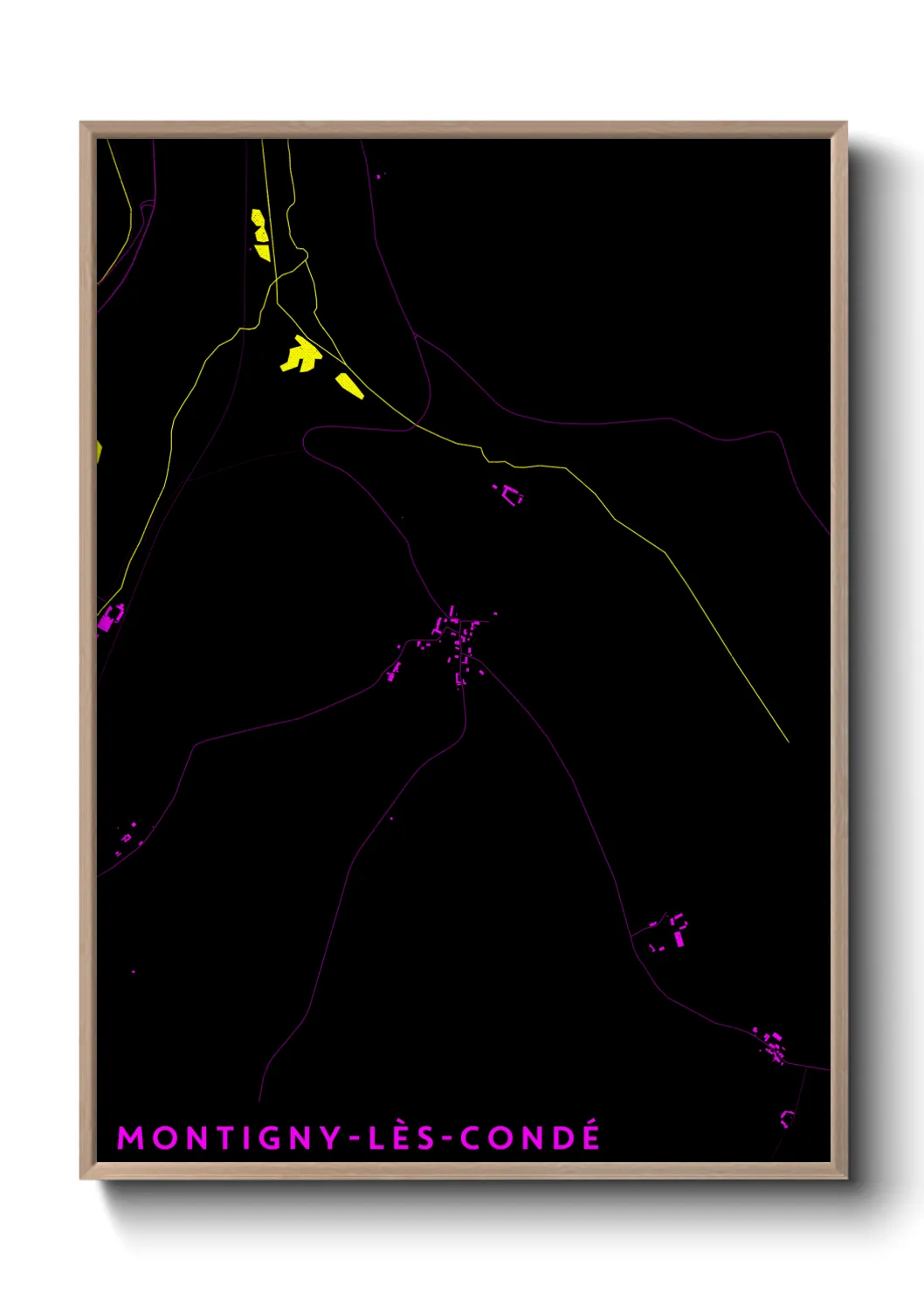 Une affiche de carte sur Montigny-lès-Condé