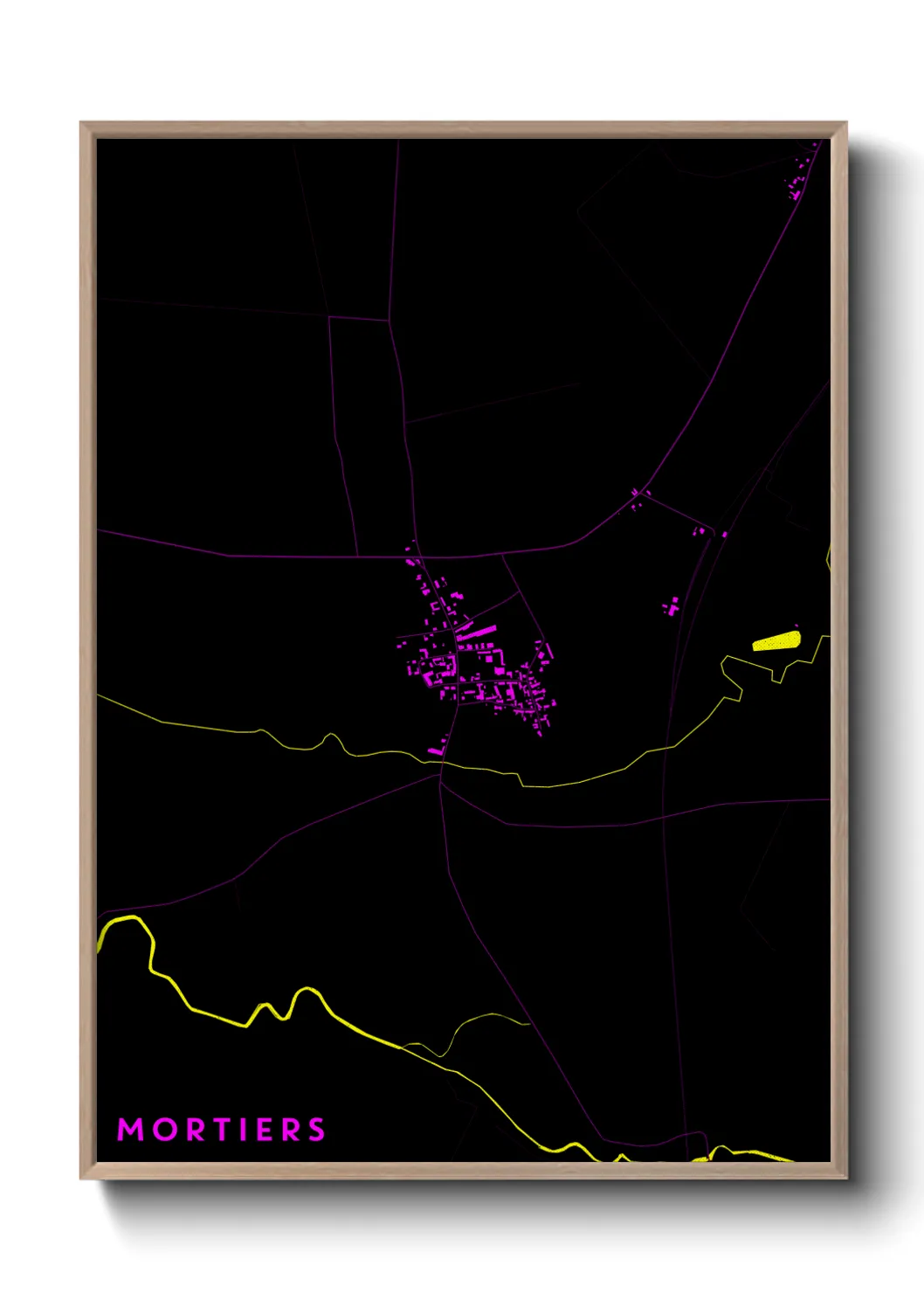 Une affiche de carte sur Mortiers