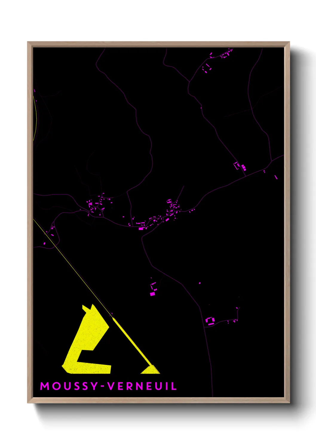 Une affiche de carte sur Moussy-Verneuil