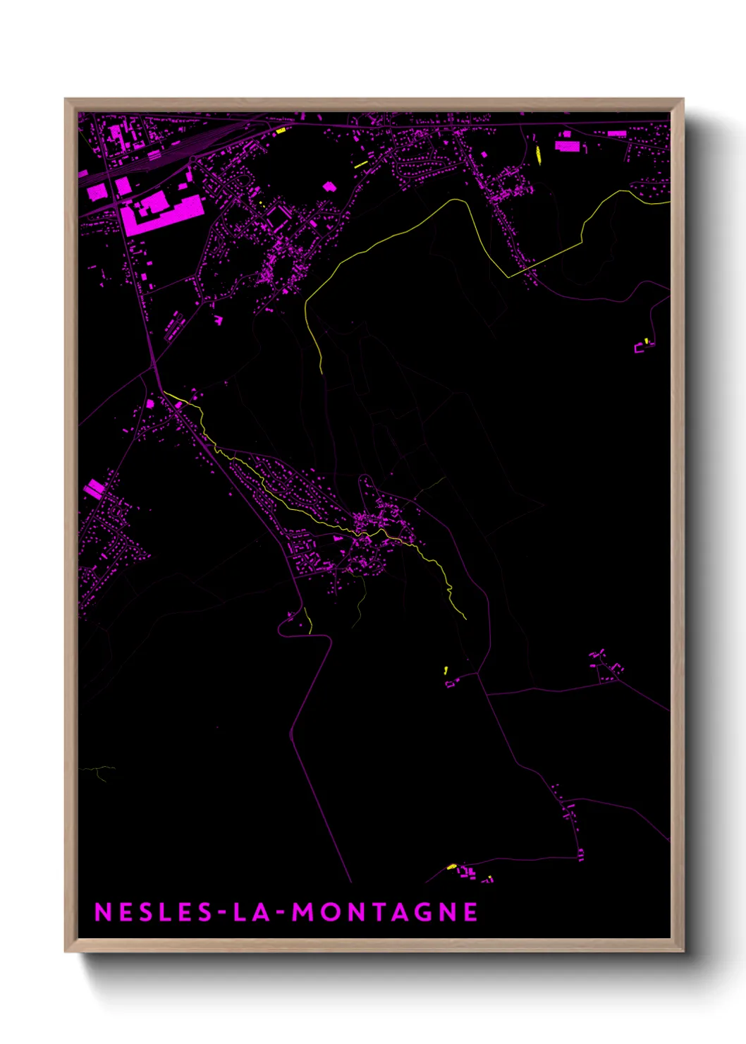 Une affiche de carte sur Nesles-la-Montagne