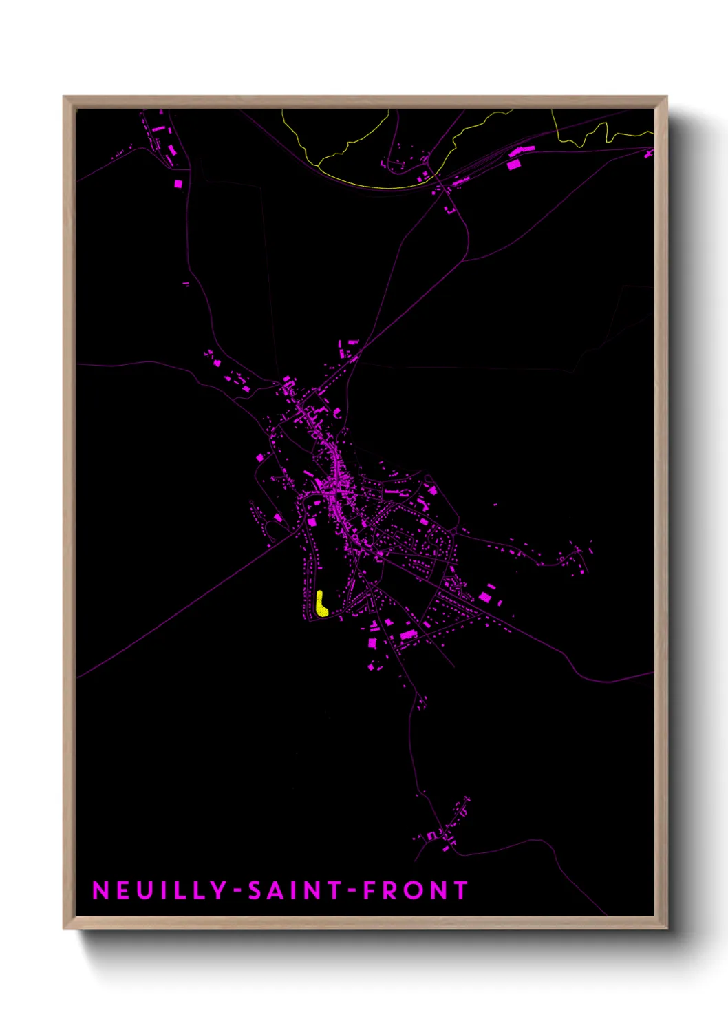Une affiche de carte sur Neuilly-Saint-Front