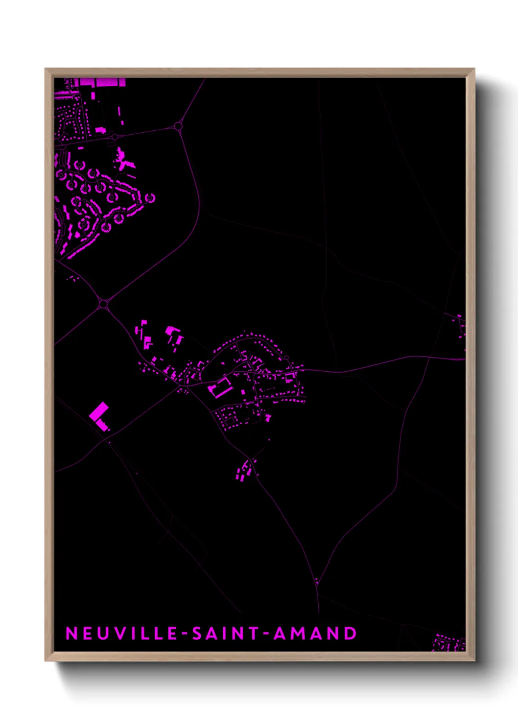 Une affiche de carte sur Neuville-Saint-Amand