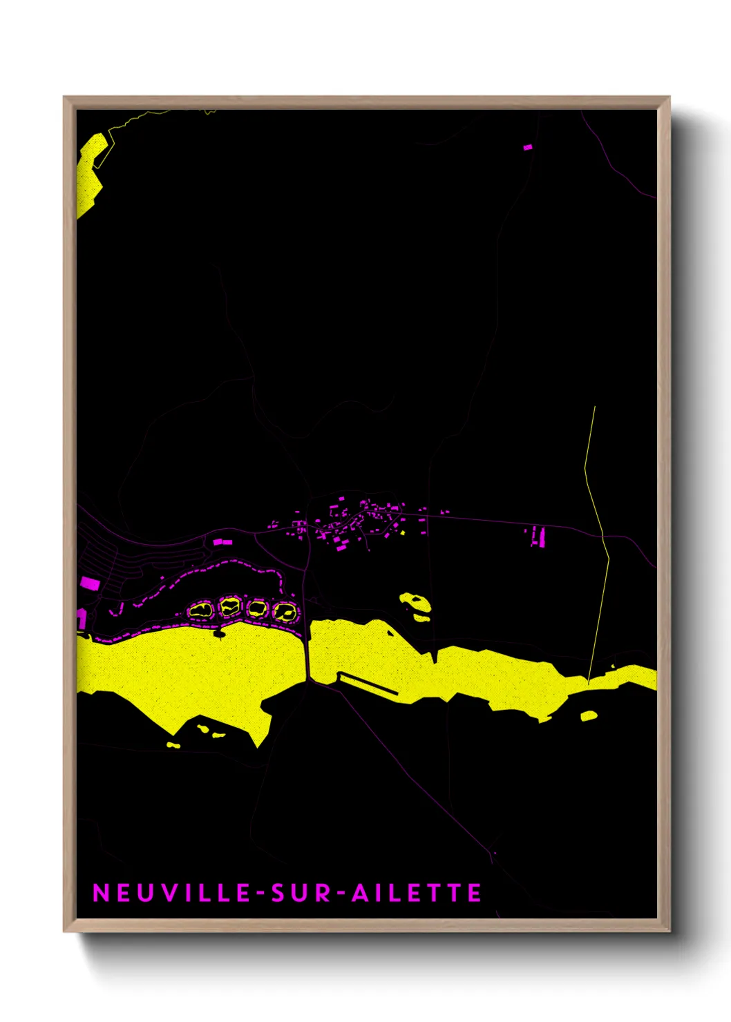Une affiche de carte sur Neuville-sur-Ailette