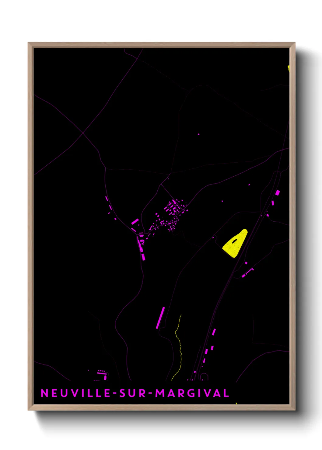 Une affiche de carte sur Neuville-sur-Margival