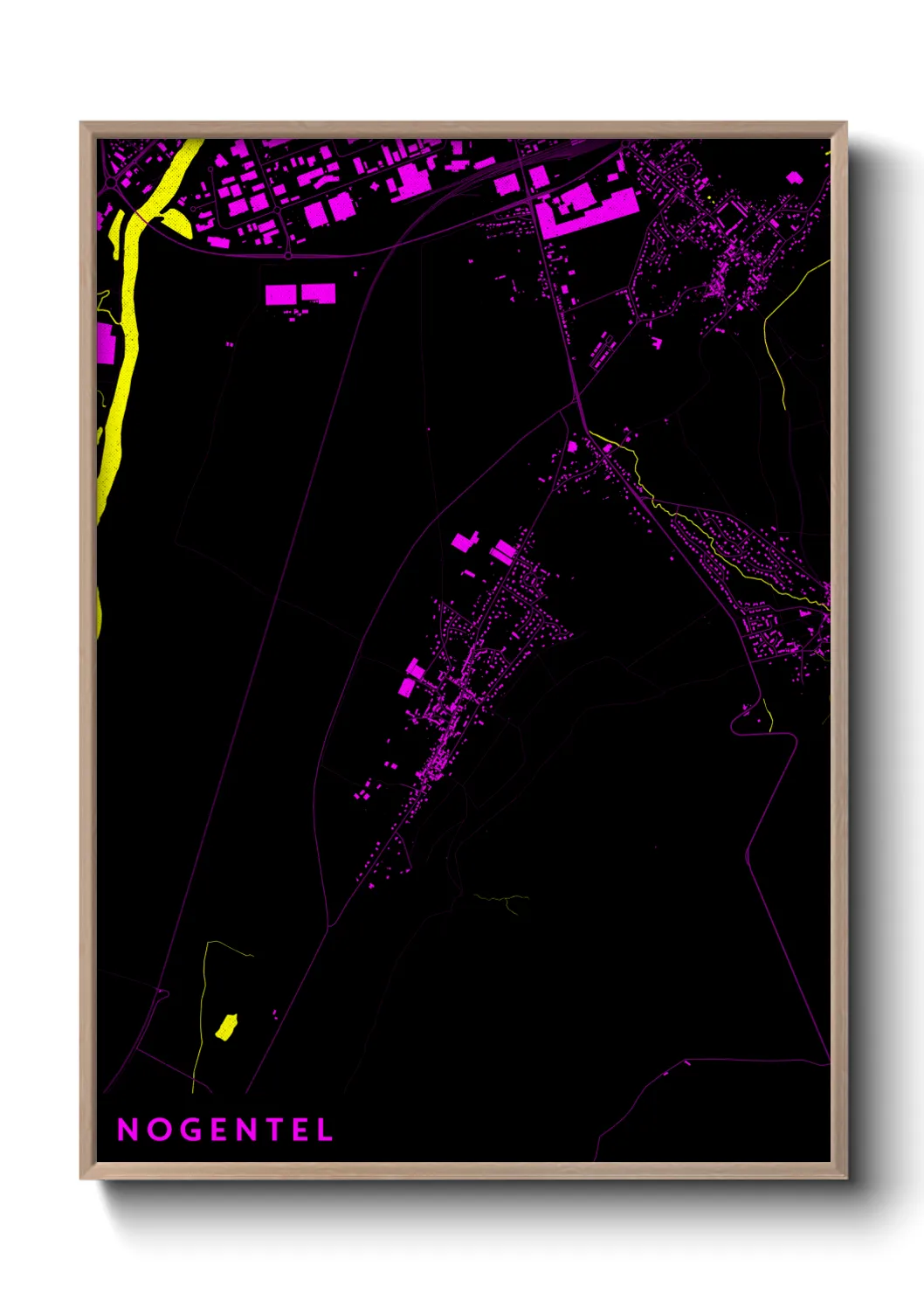 Une affiche de carte sur Nogentel