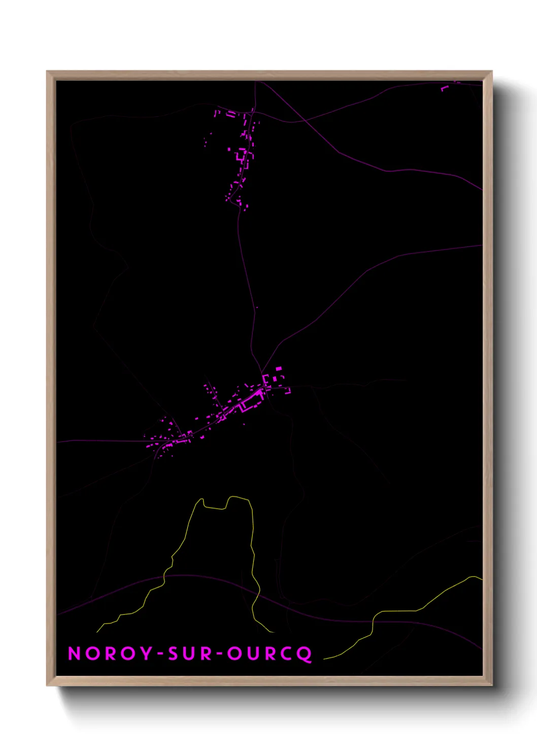Une affiche de carte sur Noroy-sur-Ourcq