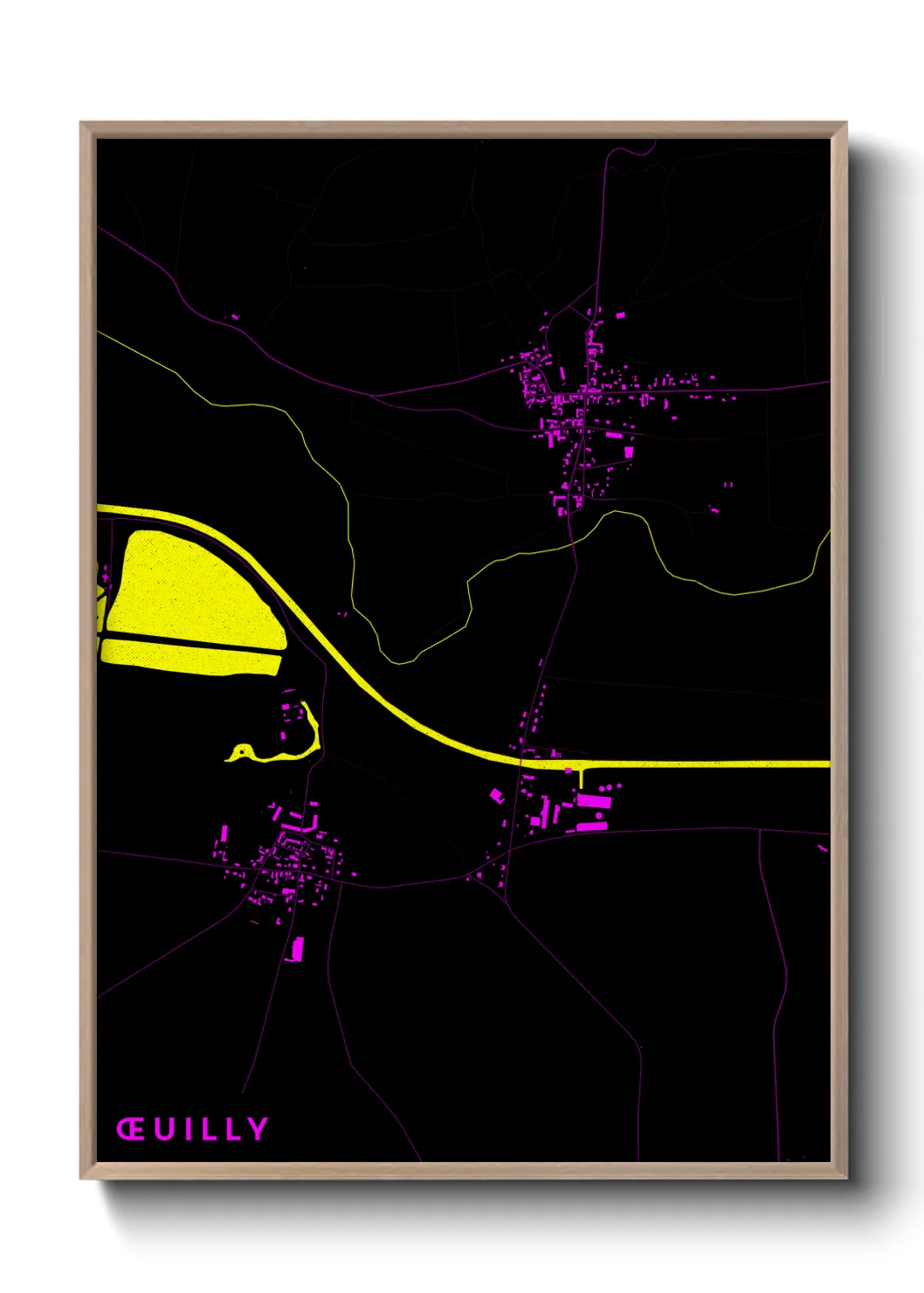 Une affiche de carte sur Œuilly