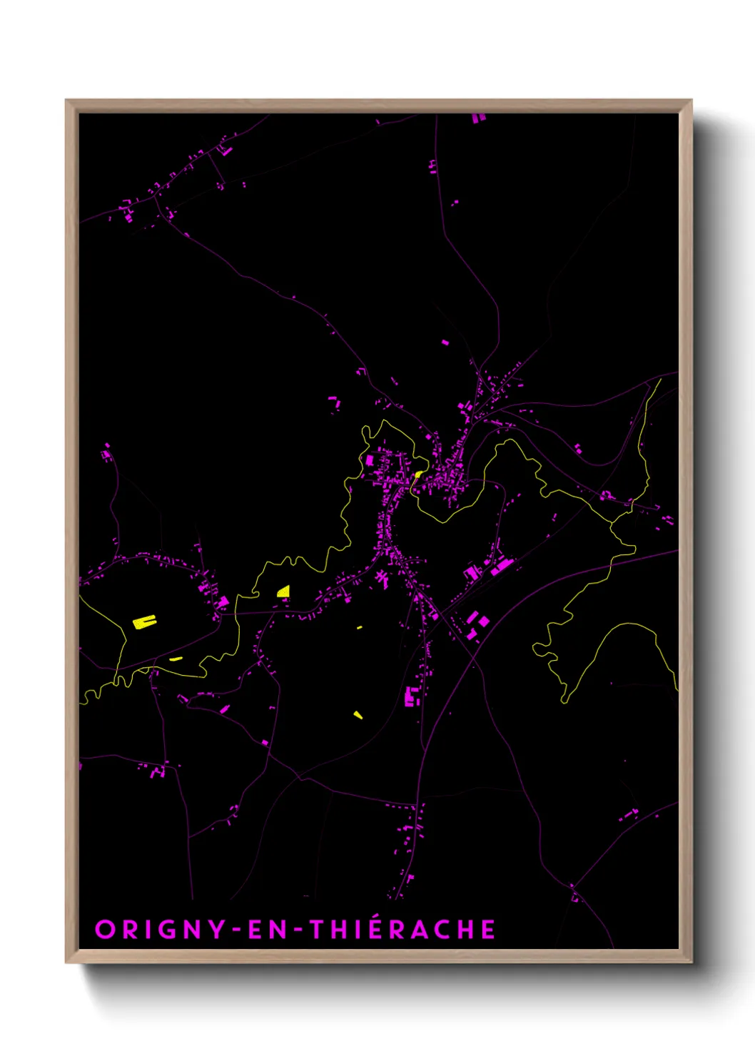 Une affiche de carte sur Origny-en-Thiérache