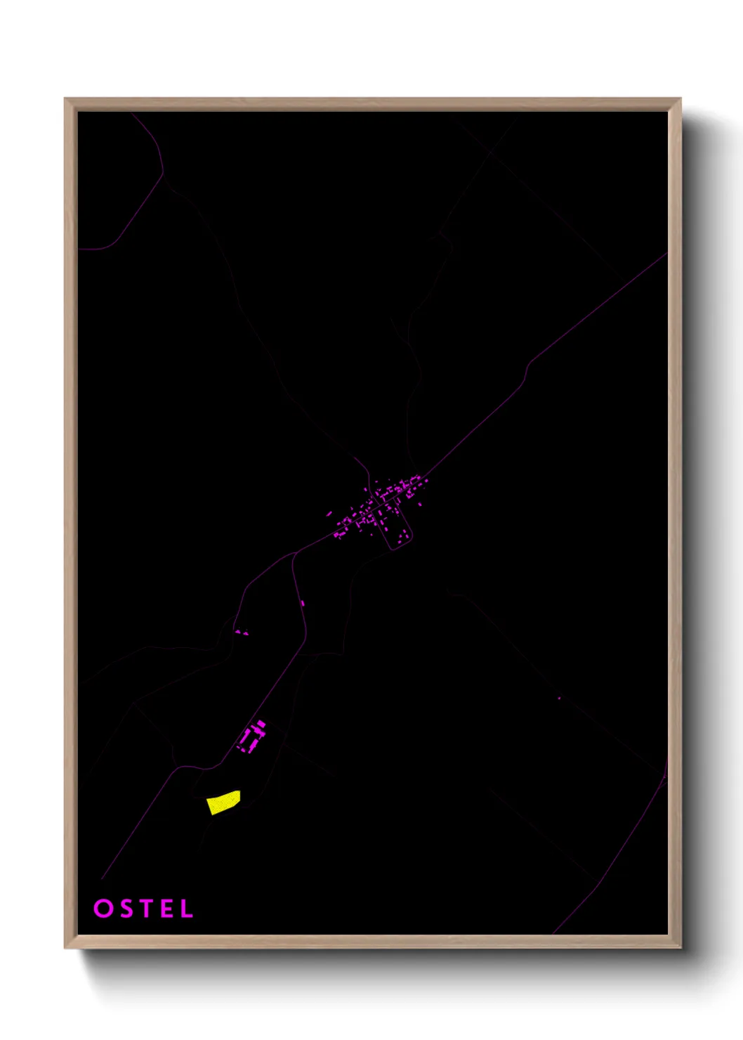 Une affiche de carte sur Ostel