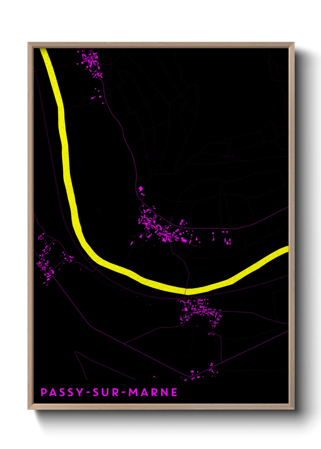 Une affiche de carte sur Passy-sur-Marne