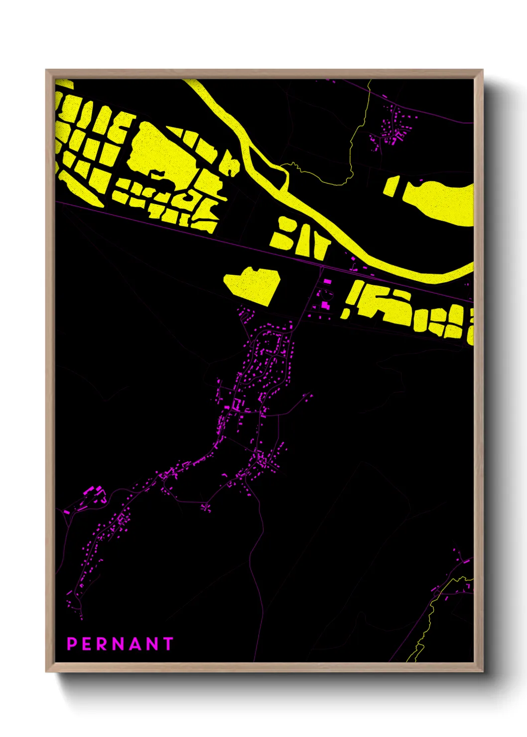 Une affiche de carte sur Pernant