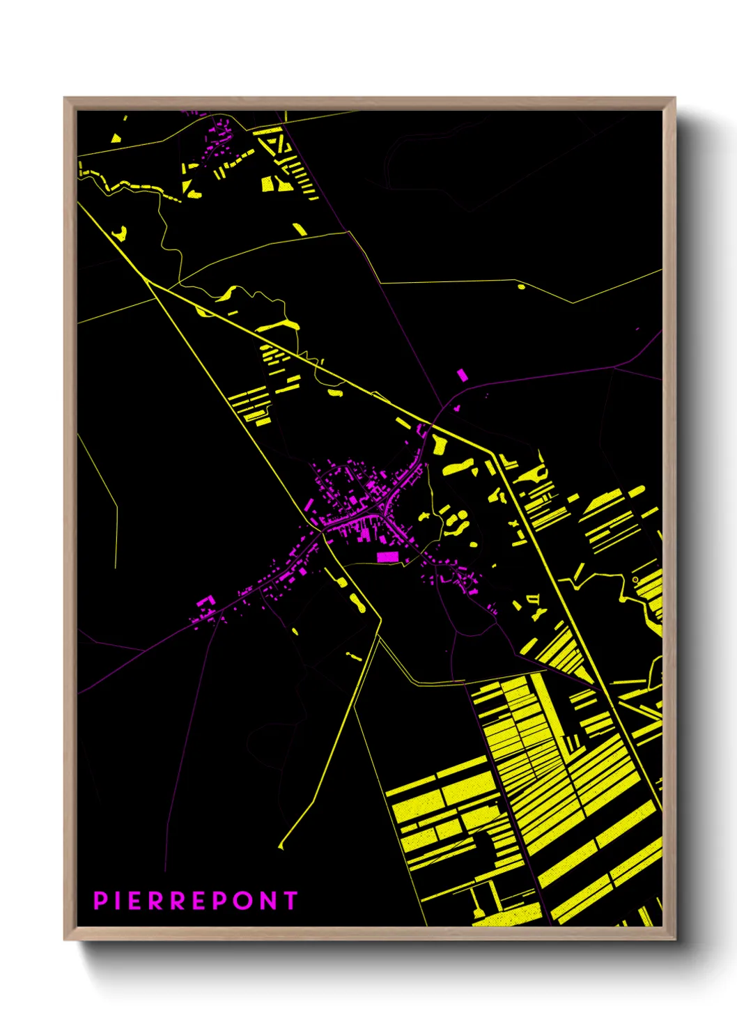 Une affiche de carte sur Pierrepont