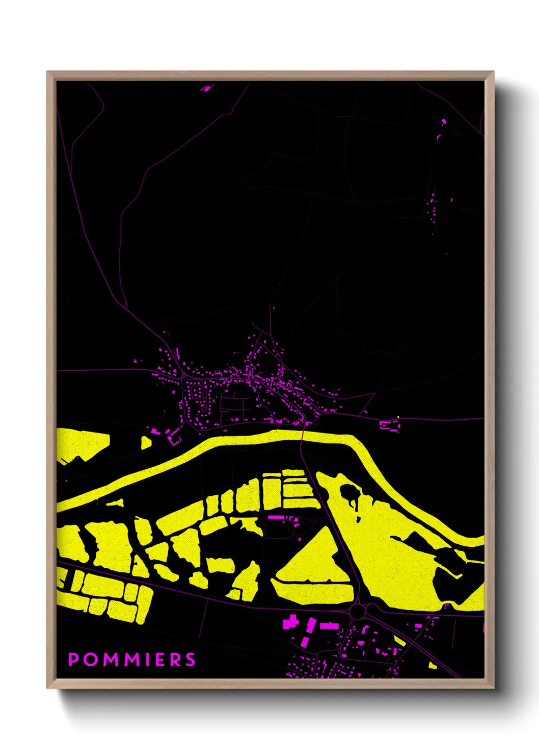 Une affiche de carte sur Pommiers