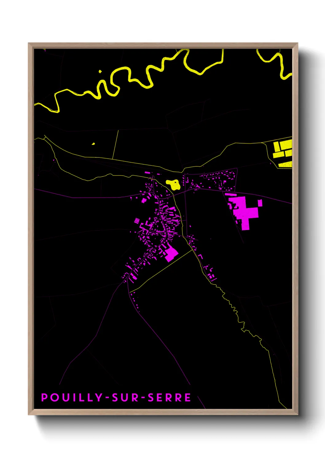 Une affiche de carte sur Pouilly-sur-Serre