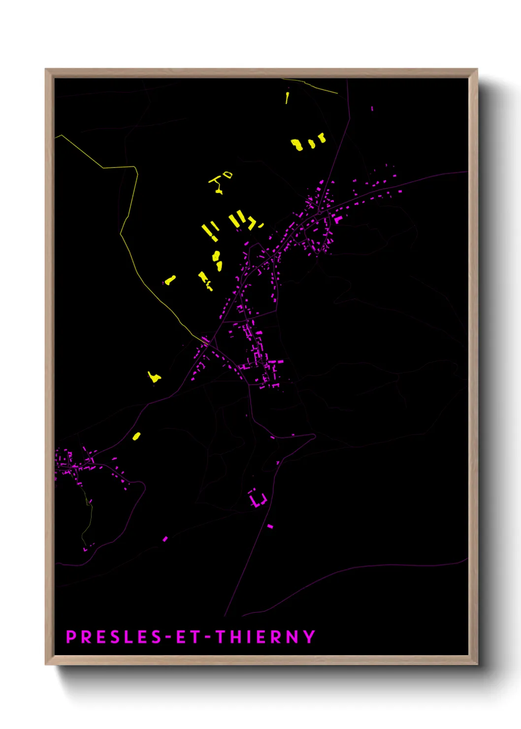 Une affiche de carte sur Presles-et-Thierny