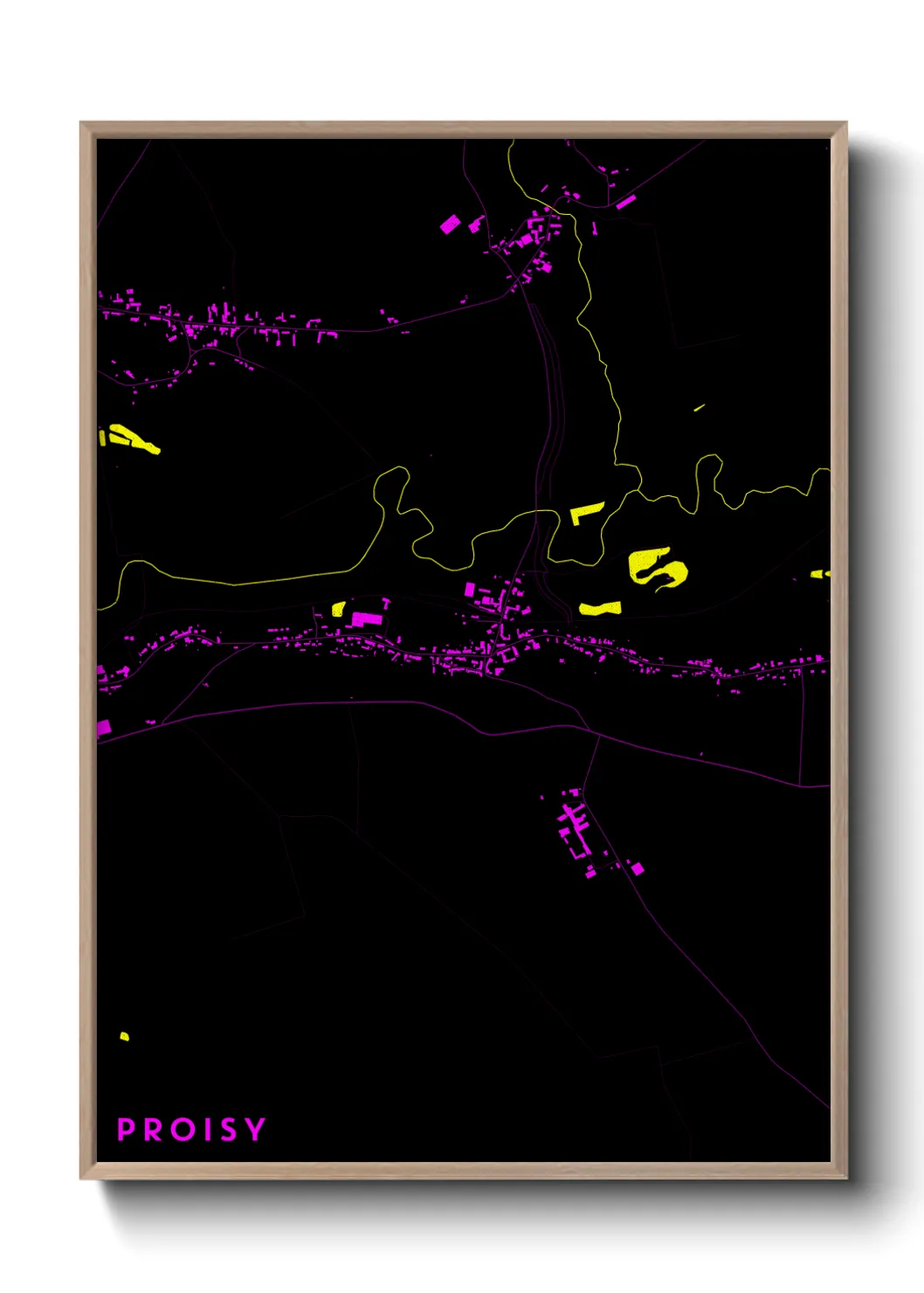 Une affiche de carte sur Proisy