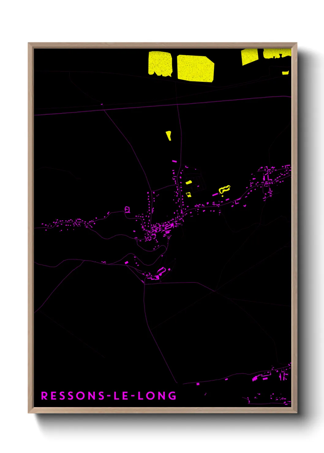 Une affiche de carte sur Ressons-le-Long
