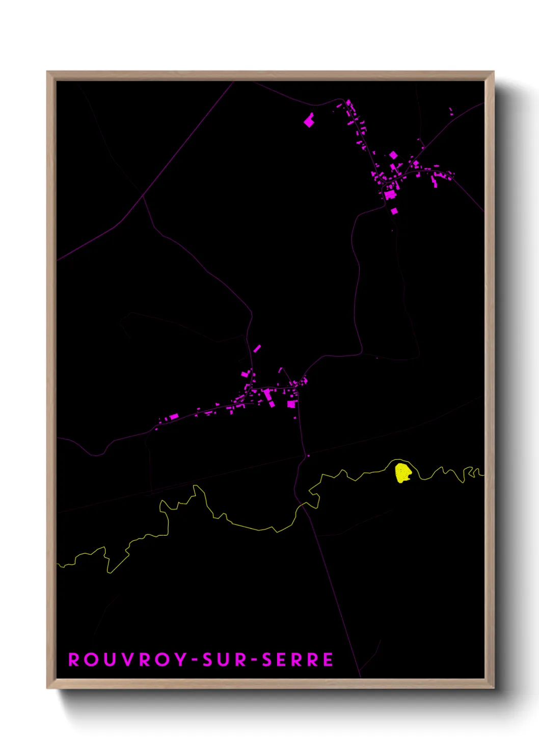 Une affiche de carte sur Rouvroy-sur-Serre