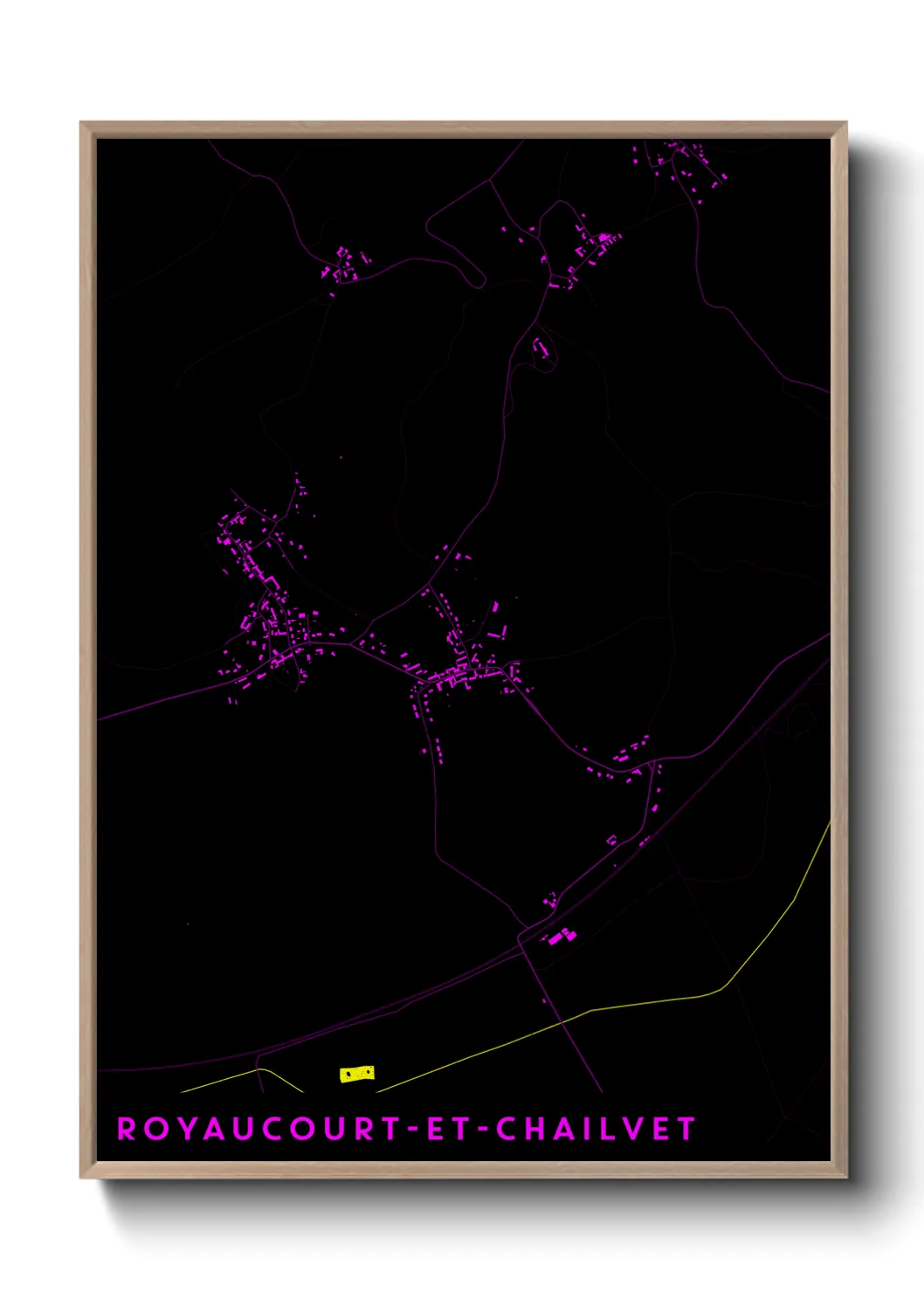 Une affiche de carte sur Royaucourt-et-Chailvet